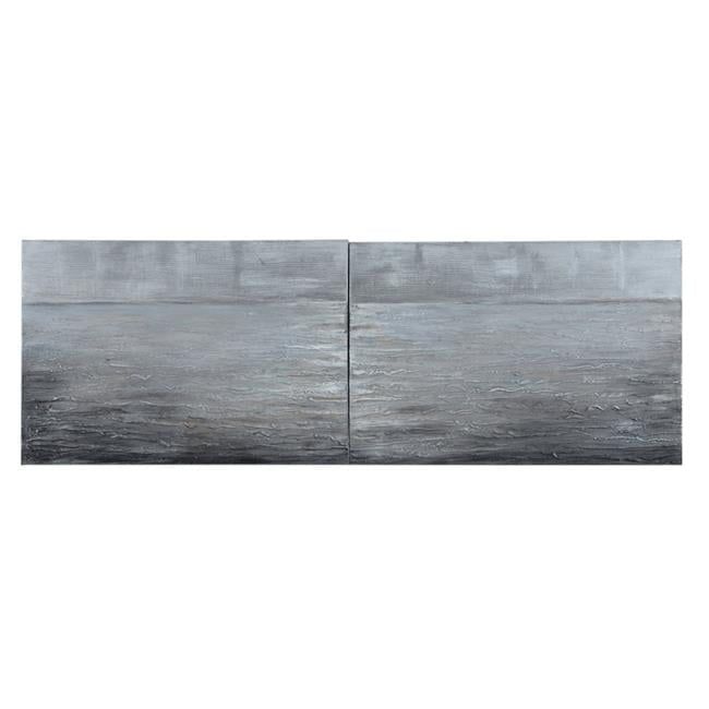 Silver Light Textured Abstract Hand Painted Canvas Set