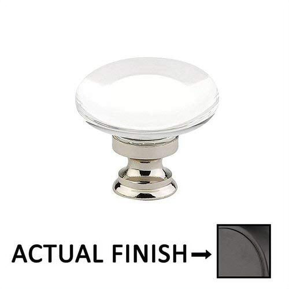 Providence Polished Glass Cabinet Knob with Flat Black Base