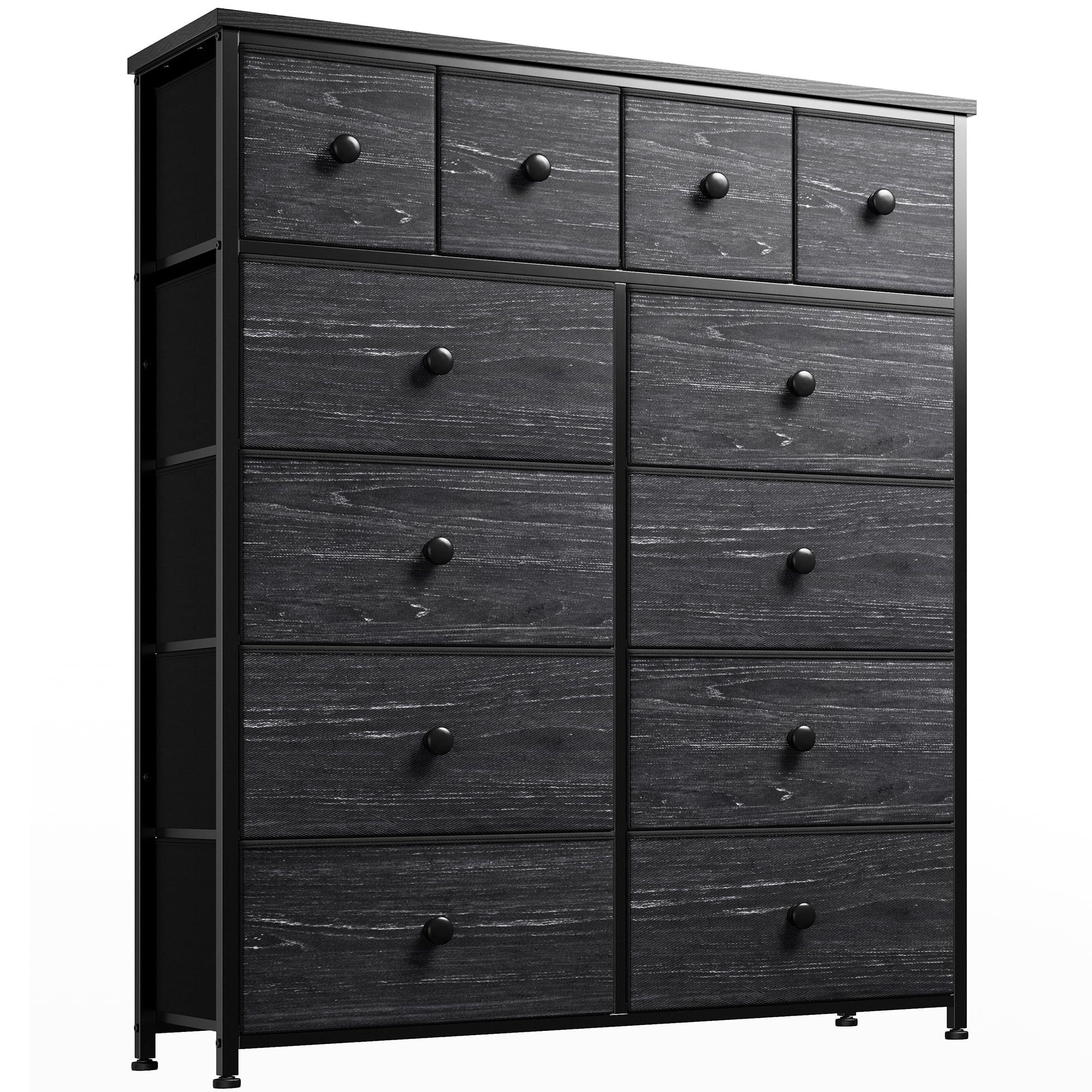 Black Vertical Dresser with Extra Deep Drawers and Levelers