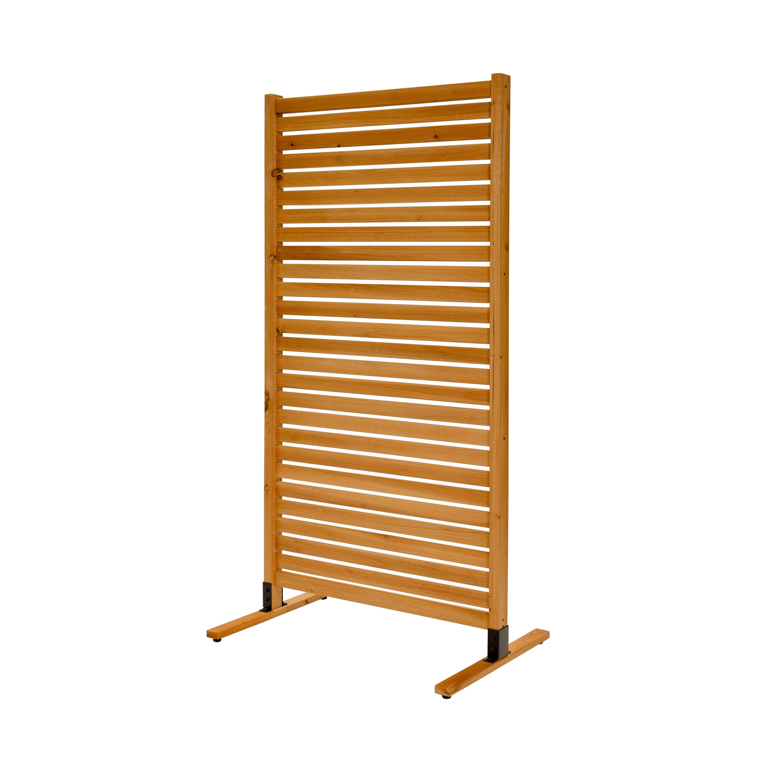 Tiaga 6 ft Freestanding Wood Privacy Screen with Flat Top