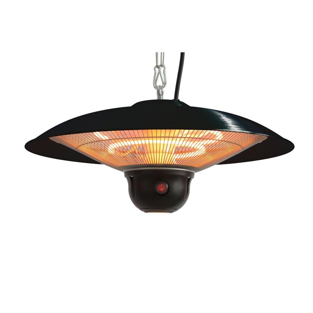 Black Infrared Electric Hanging Patio Heater with LED and Remote