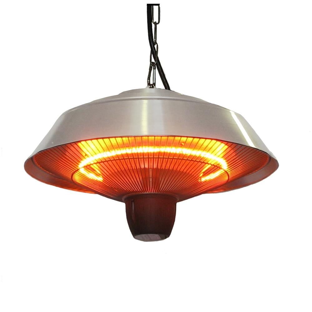 Silver Aluminum and Steel Hanging Infrared Outdoor Heater