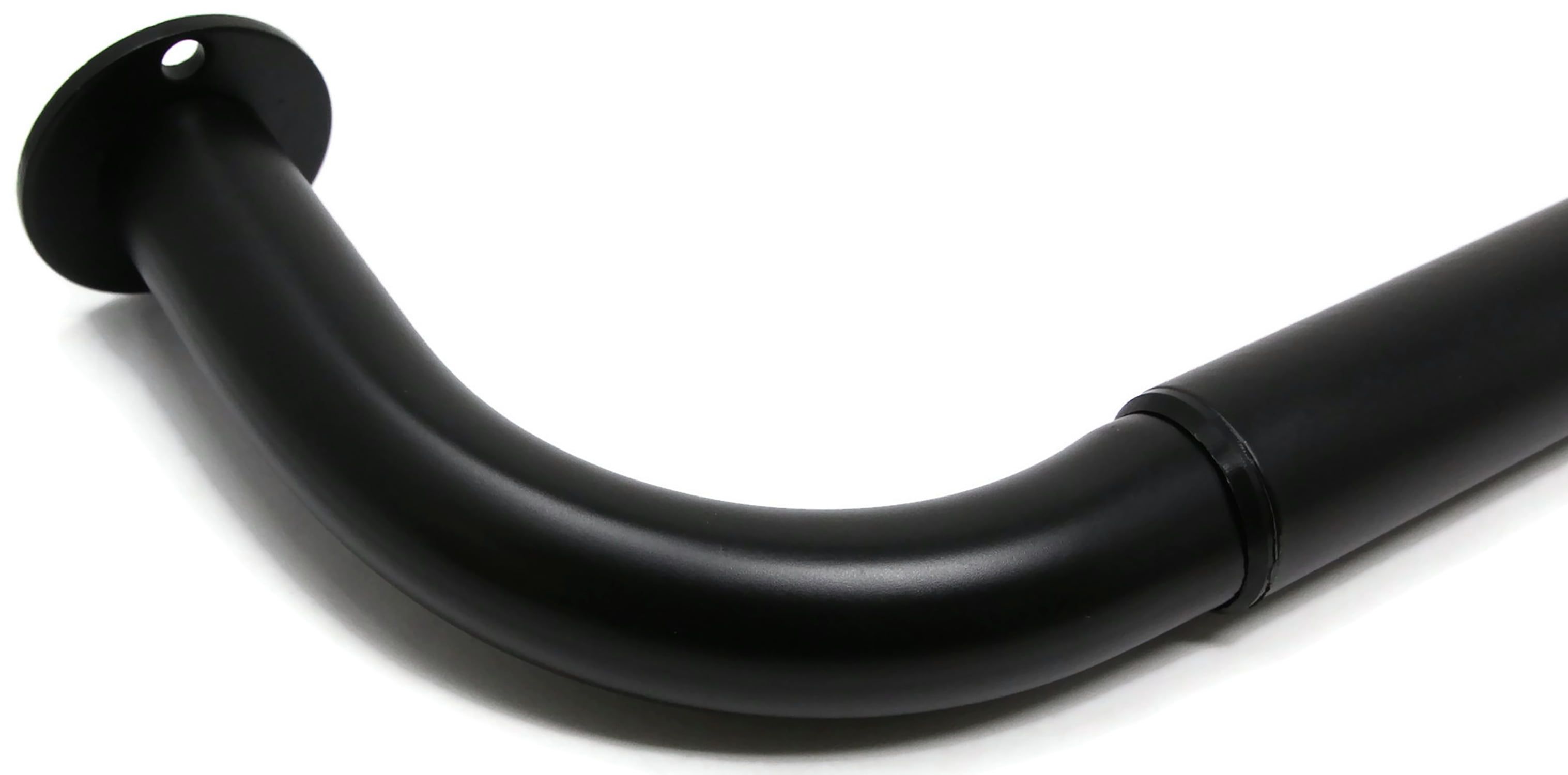 Matte Black Adjustable Metal Window Curtain Rod Set, 28" to 48"