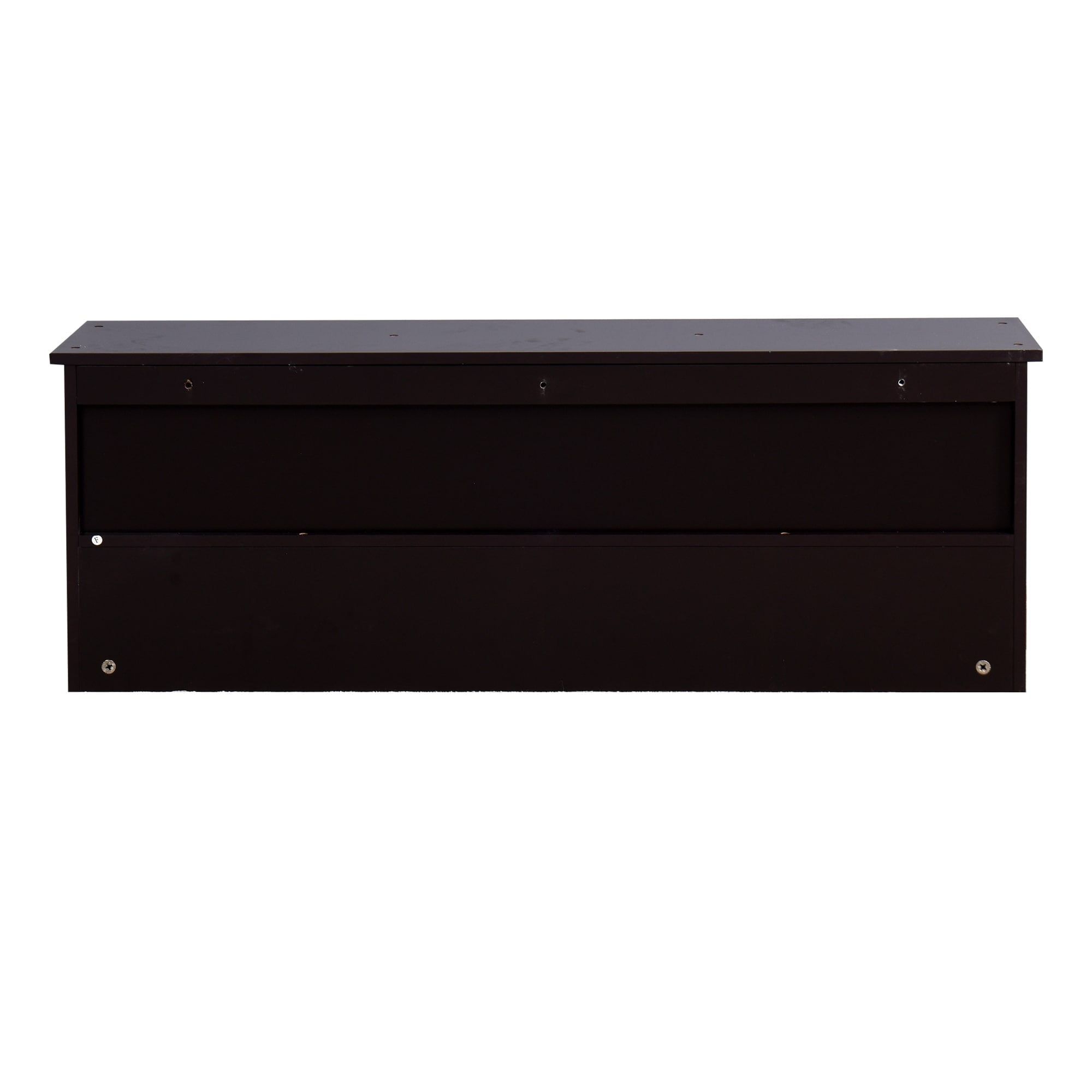 Espresso MDF Wall-Mounted Coat Rack with Shelf and Hooks