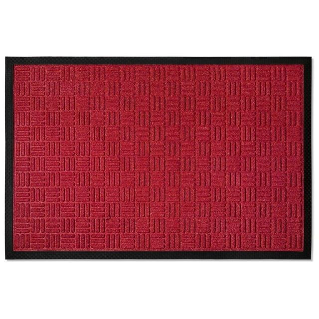 Maroon Checker Polypropylene 3' x 5' Low Profile Outdoor Door Mat