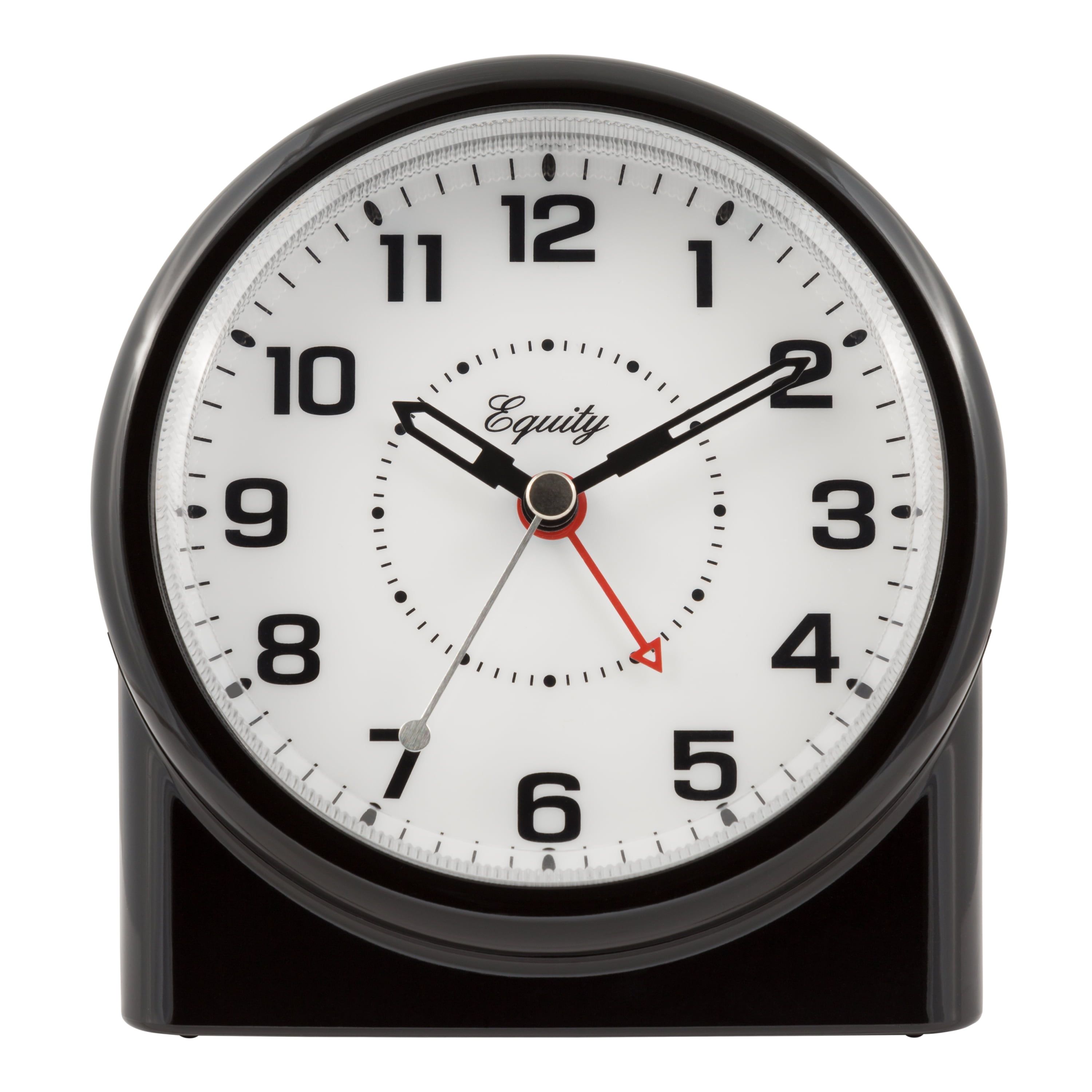 Equity Black and White Analog Alarm Clock with Night Vision