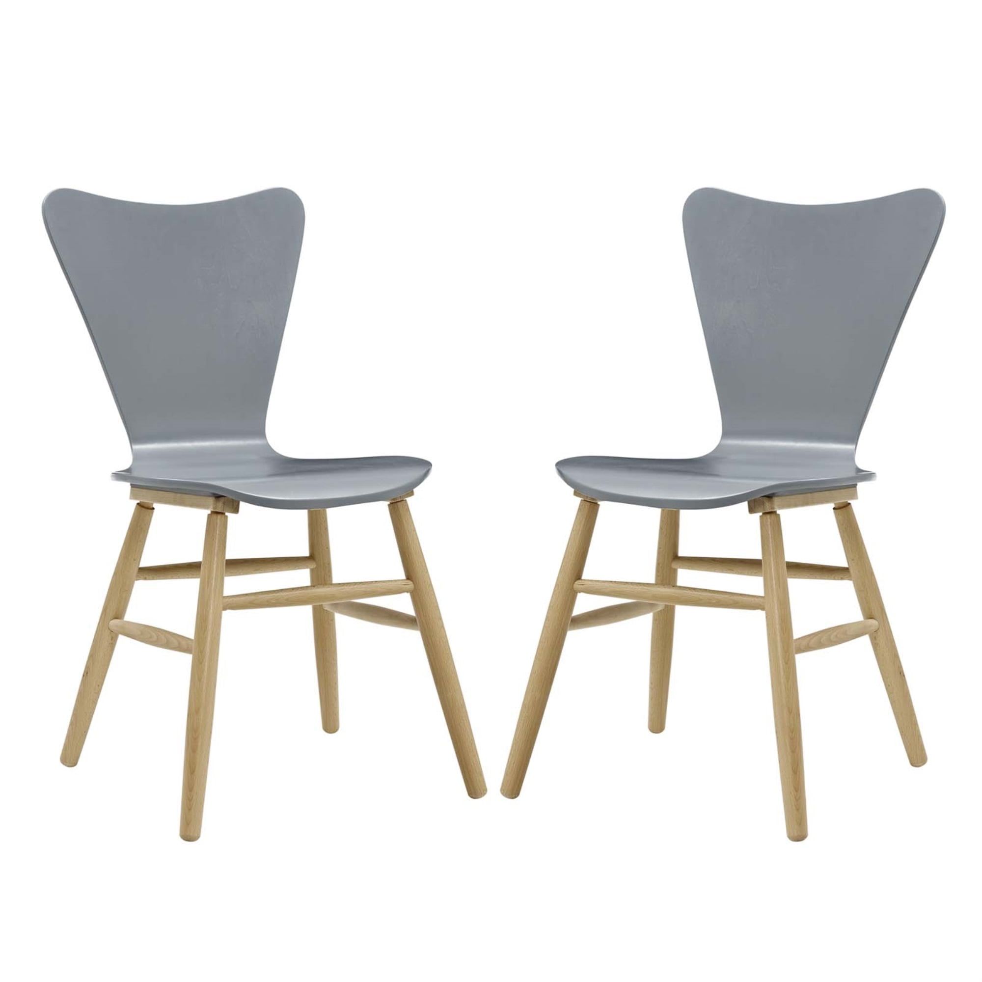 Gray Bentwood and Beechwood Side Chair Set