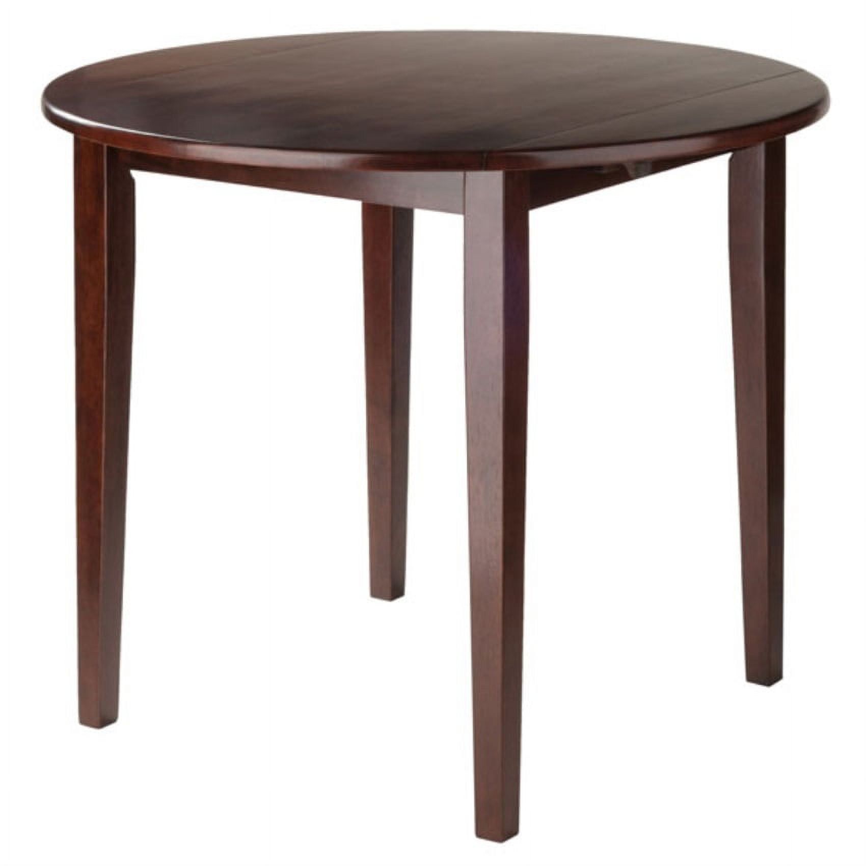 Transitional 36" Extendable Round Dining Table in Walnut