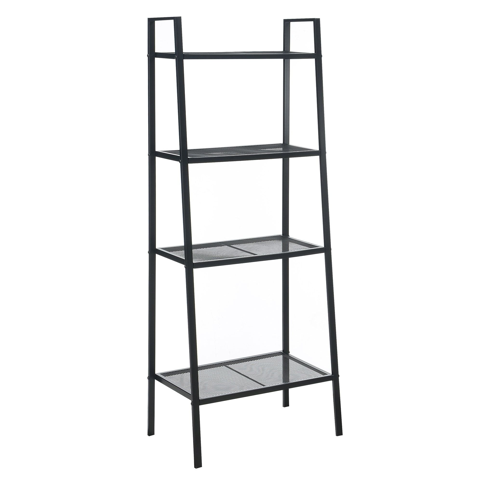 Modern Black 4-Tier Powder Coated Metal Plant Stand