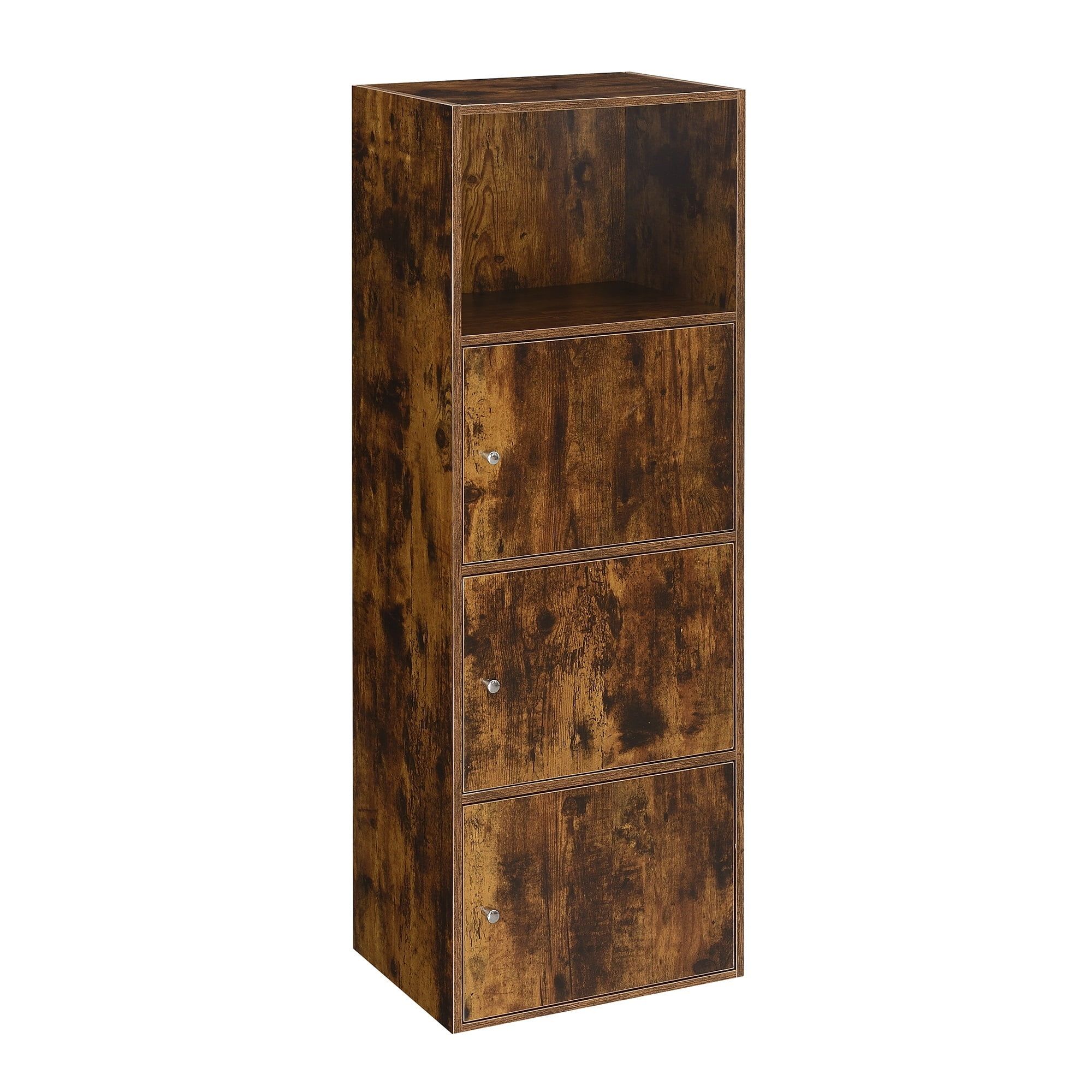 Barnwood Traditional 3-Door Lockable Office Cabinet with Shelf