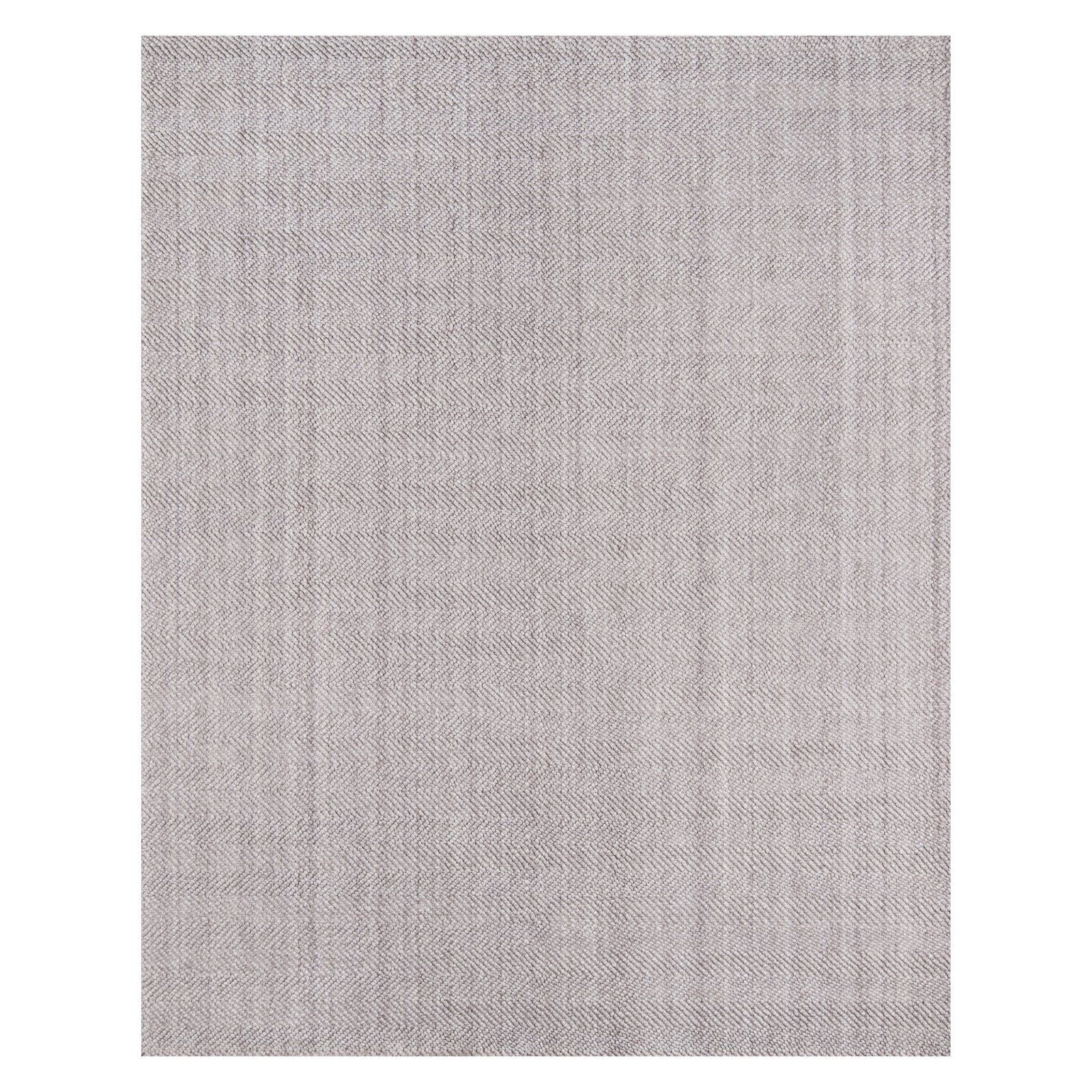 Handmade Brown Herringbone Wool and Synthetic Rectangular Area Rug