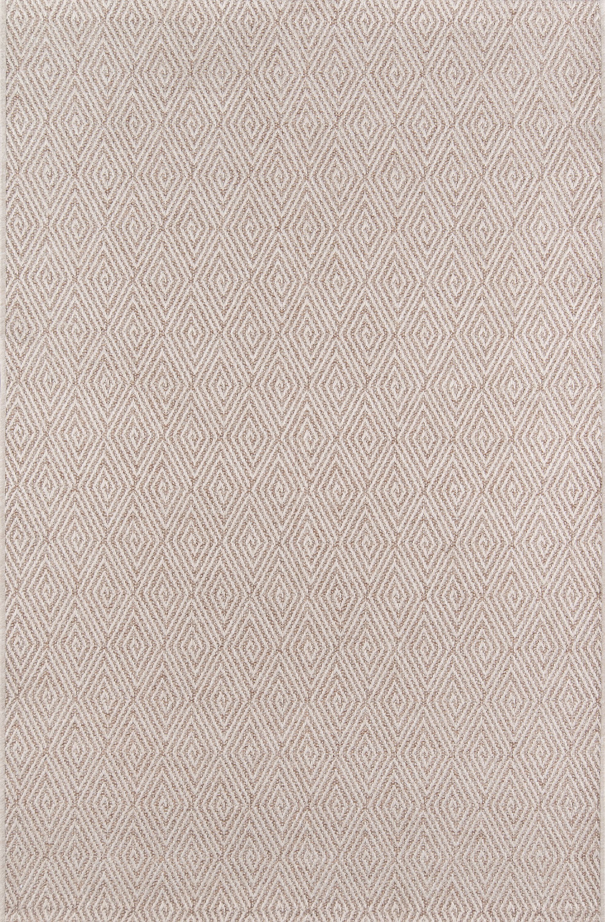 Beige Geometric Synthetic Indoor Outdoor Area Rug 3'11" x 5'7"