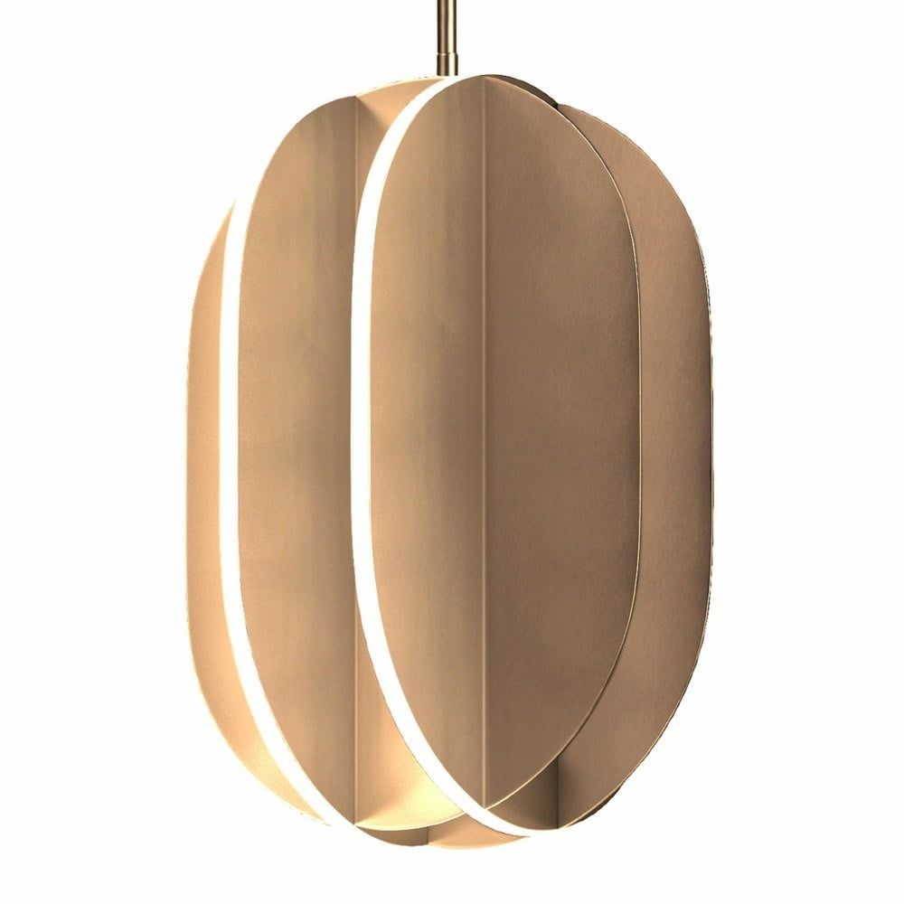Sleek Satin Brass LED Island Pendant Light
