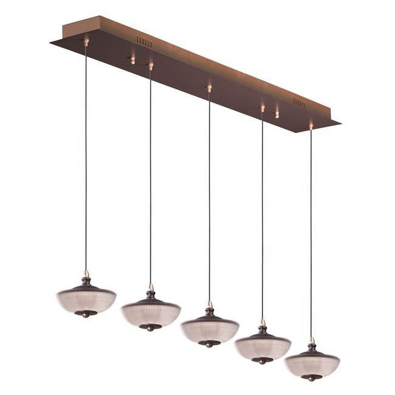 Bella 42.5" Bronze and Gold Glass LED Linear Pendant