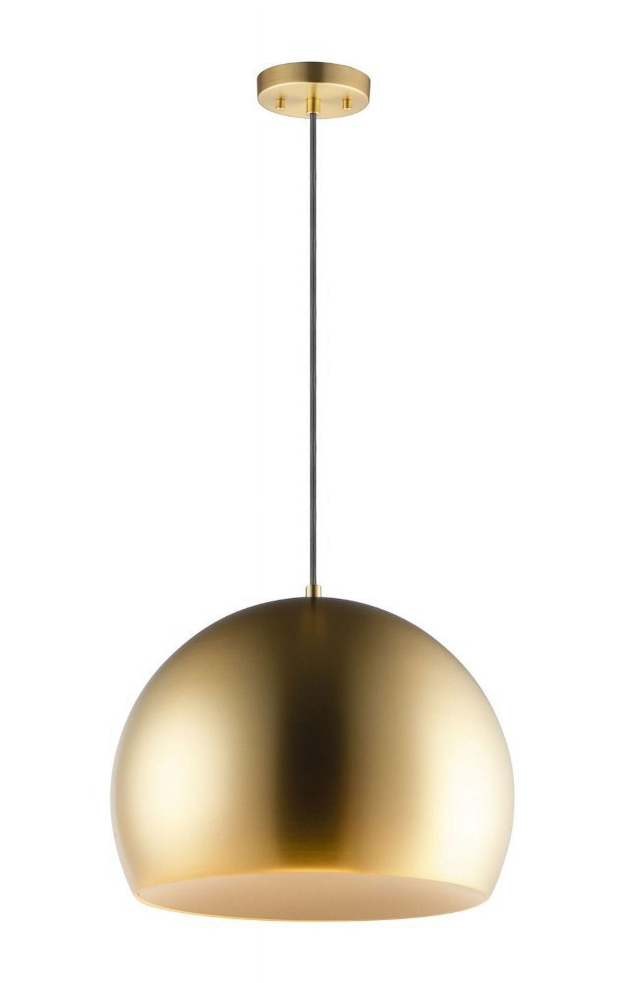 Satin Brass & Coffee Aluminum Bowl LED Island Pendant