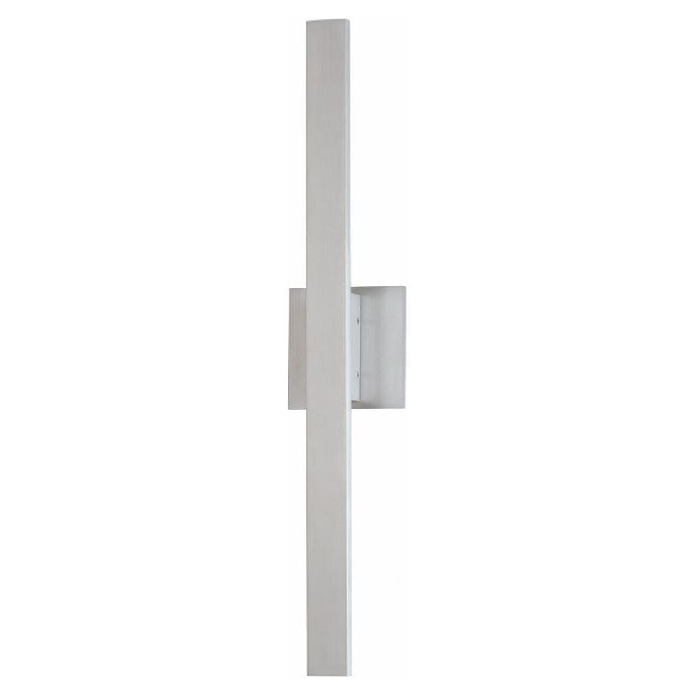 Sleek Satin Aluminum Dimmable LED Outdoor Wall Sconce, 24"