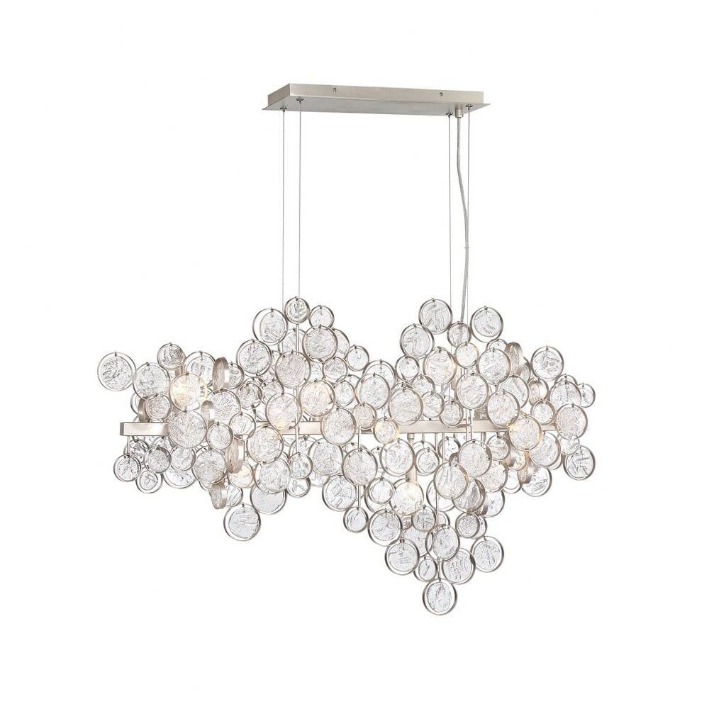 Trento 12-Light Champagne Silver Chandelier with Clear Glass