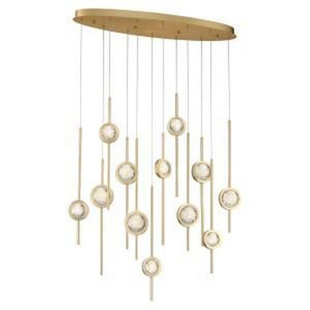 Barletta Luxe Brass Anodized Aluminum 12-LED Chandelier