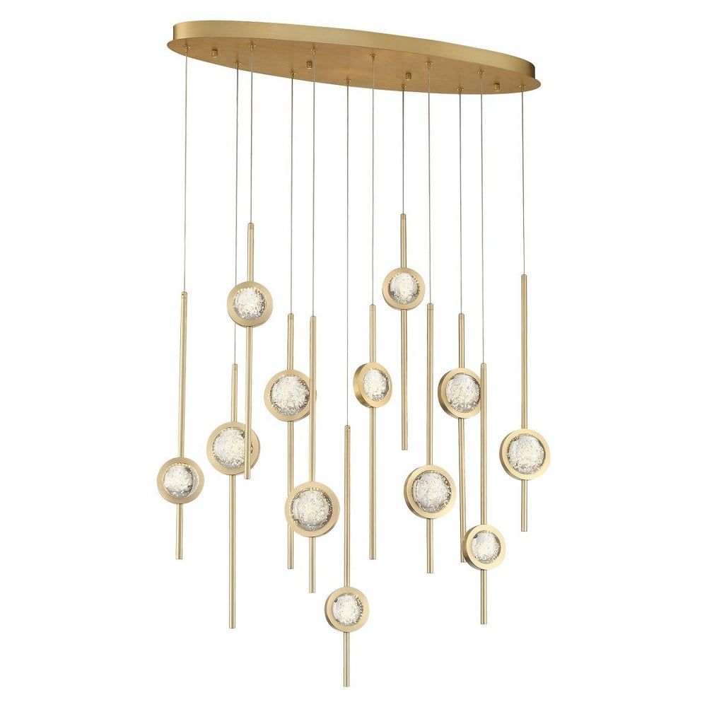 Barletta Luxe Brass Anodized Aluminum 12-LED Chandelier