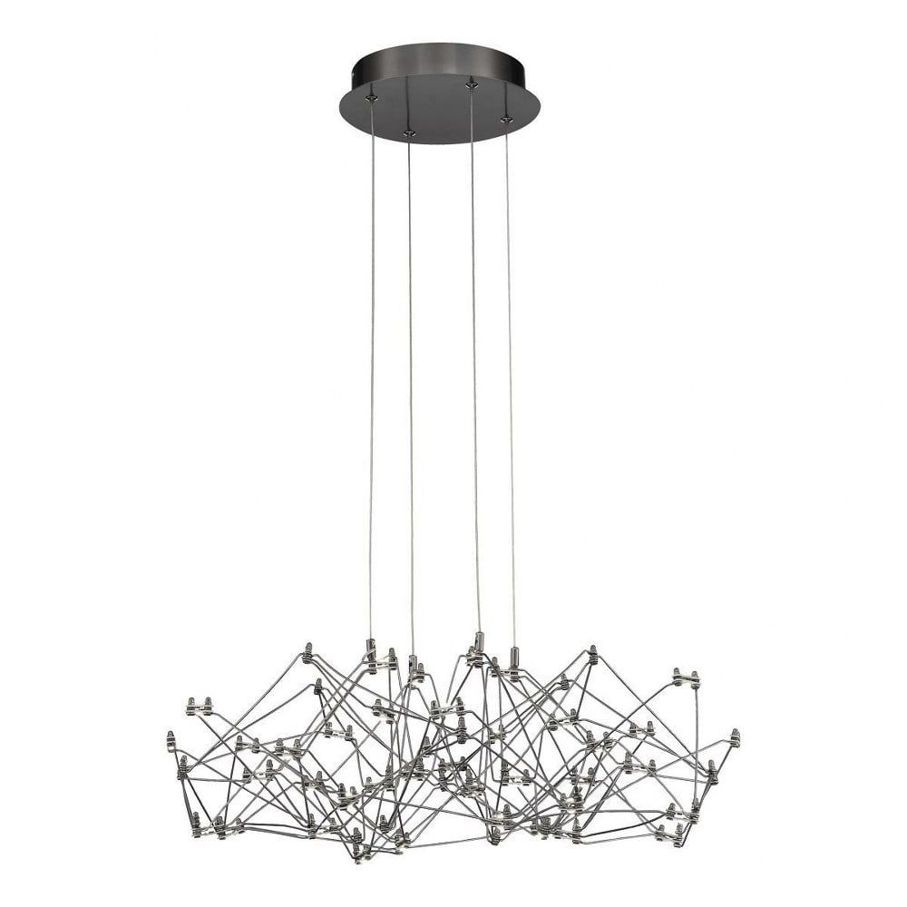 Leonardelli 27" Dark Chrome Airy LED Chandelier with Geometric Shapes