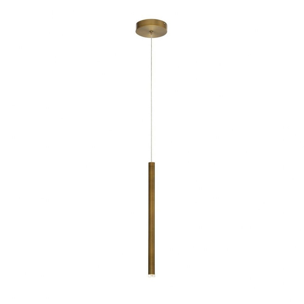 Navada Antique Brass Gold LED Glass Pendant Light