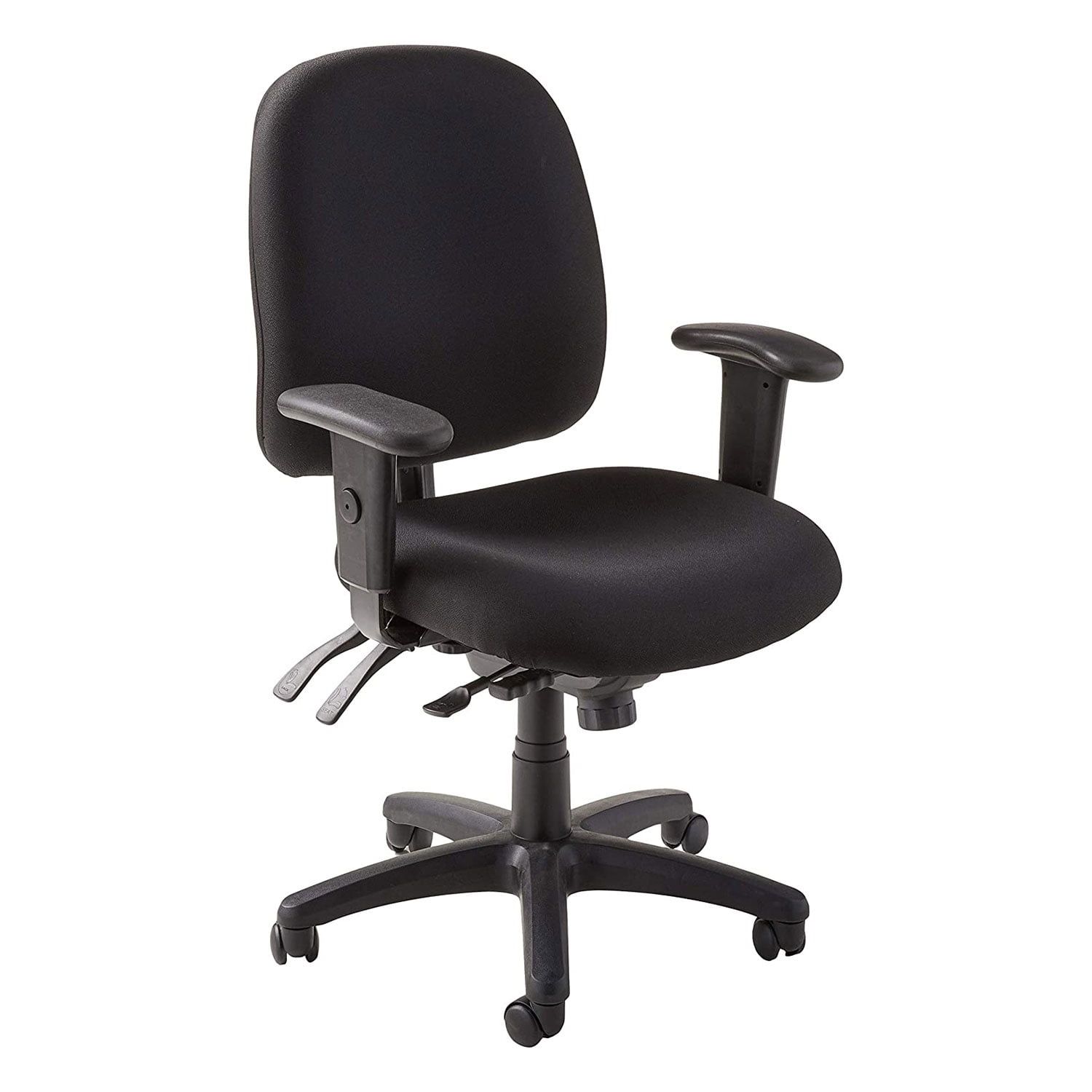 Black Adjustable Swivel Task Chair with Fabric Upholstery