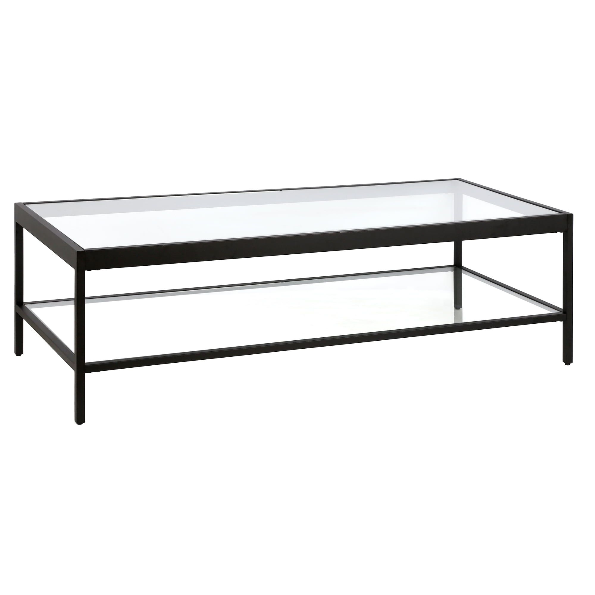 Alexis 54" Blackened Bronze Glass Coffee Table