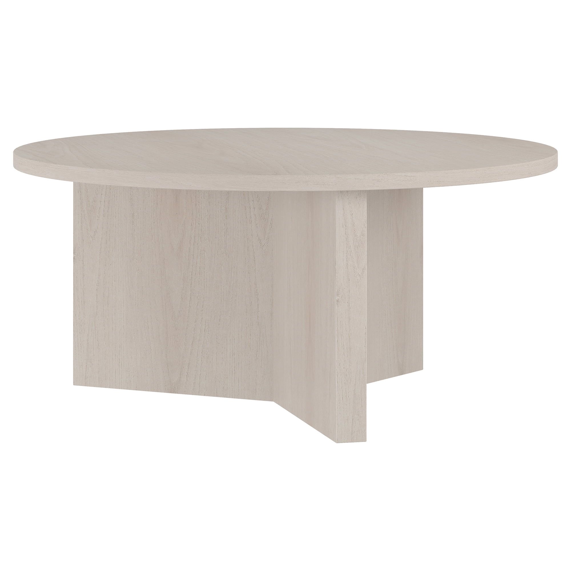 Anders 36" Round Alder White MDF Coffee Table