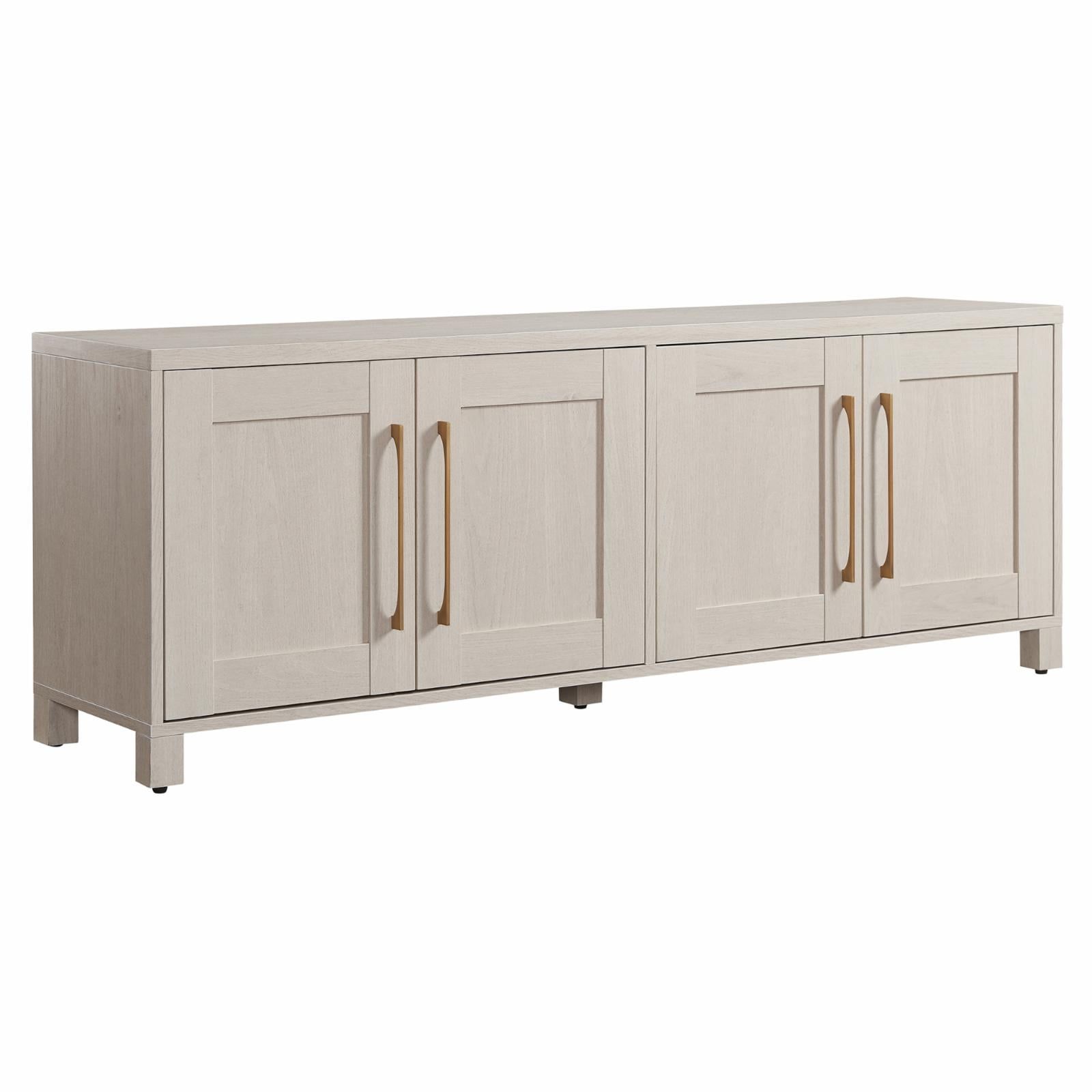 Alder White Rectangular TV Stand with Cabinets