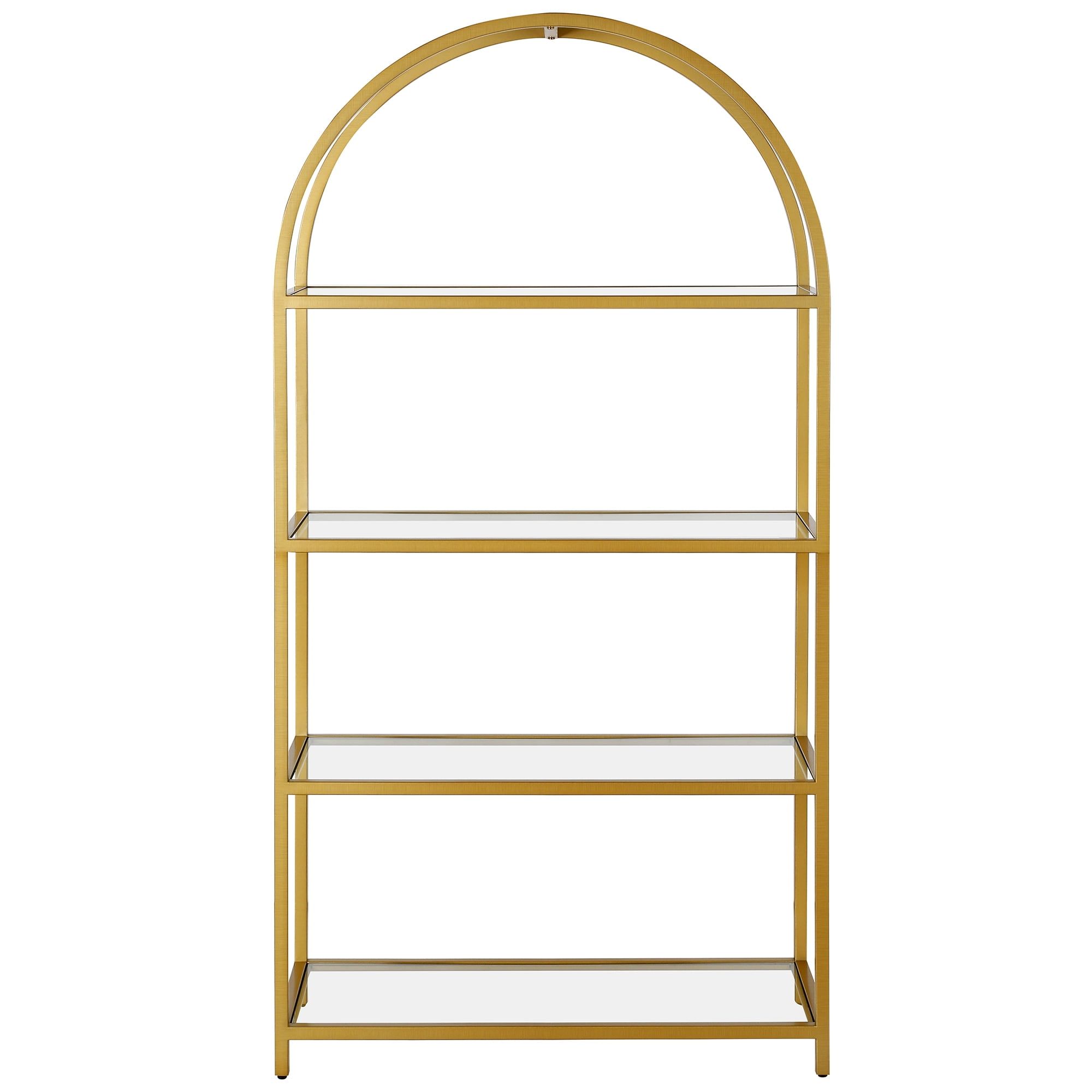 Garrett Brass and Glass 4-Tier Curved Étagère