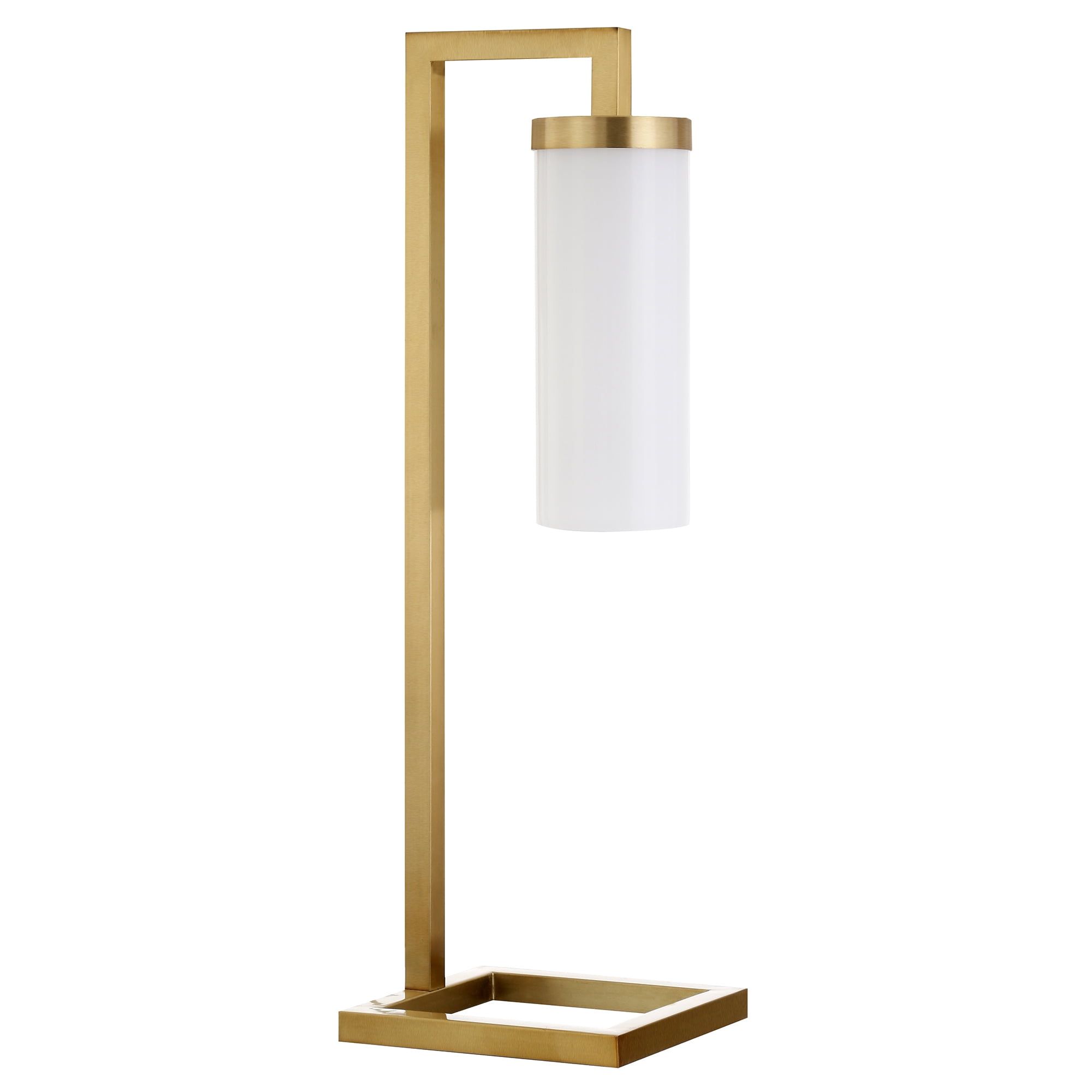 Malva 26" Brass Table Lamp with White Milk Glass Shade