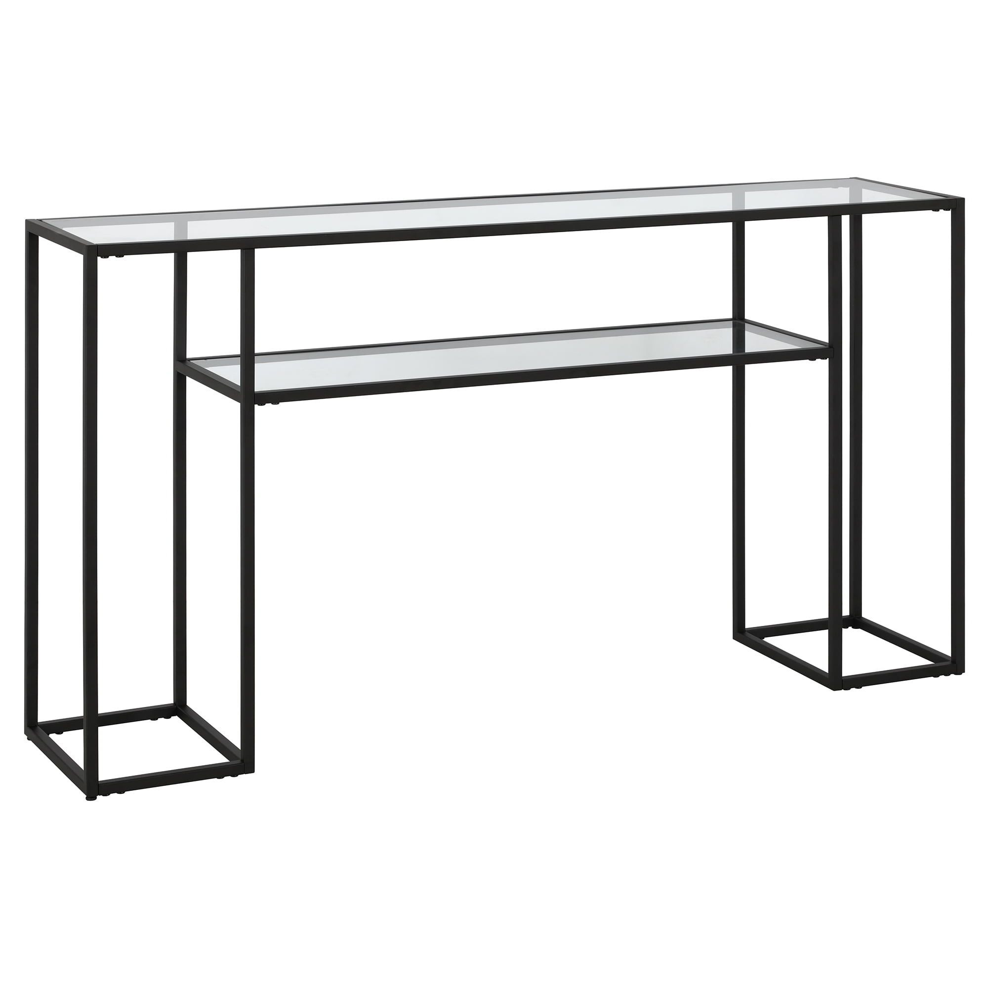 Marilyn Blackened Bronze 55" Wide Console Table with Glass Top