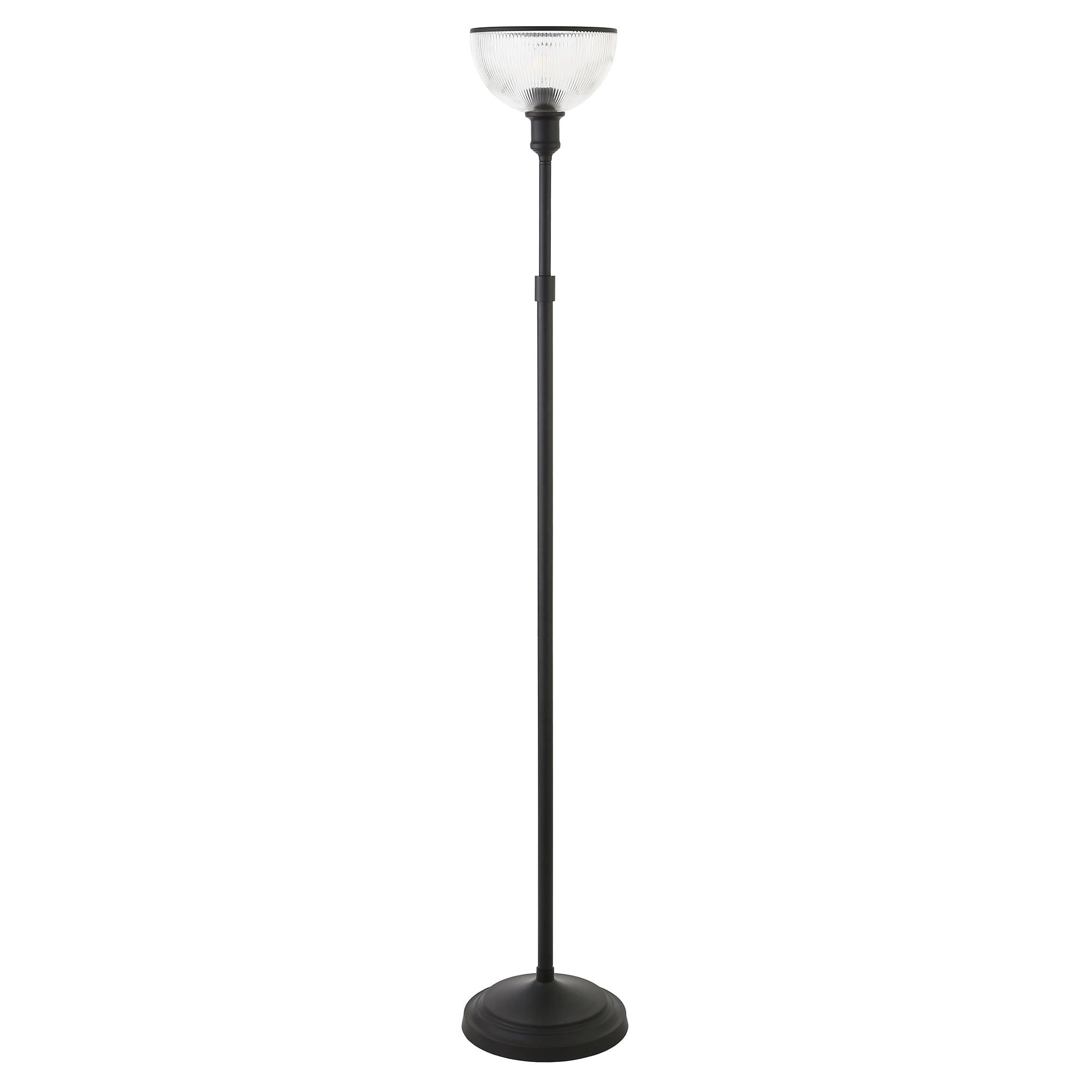 Francis 65" Bronze Torchiere Floor Lamp with Clear Glass Shade