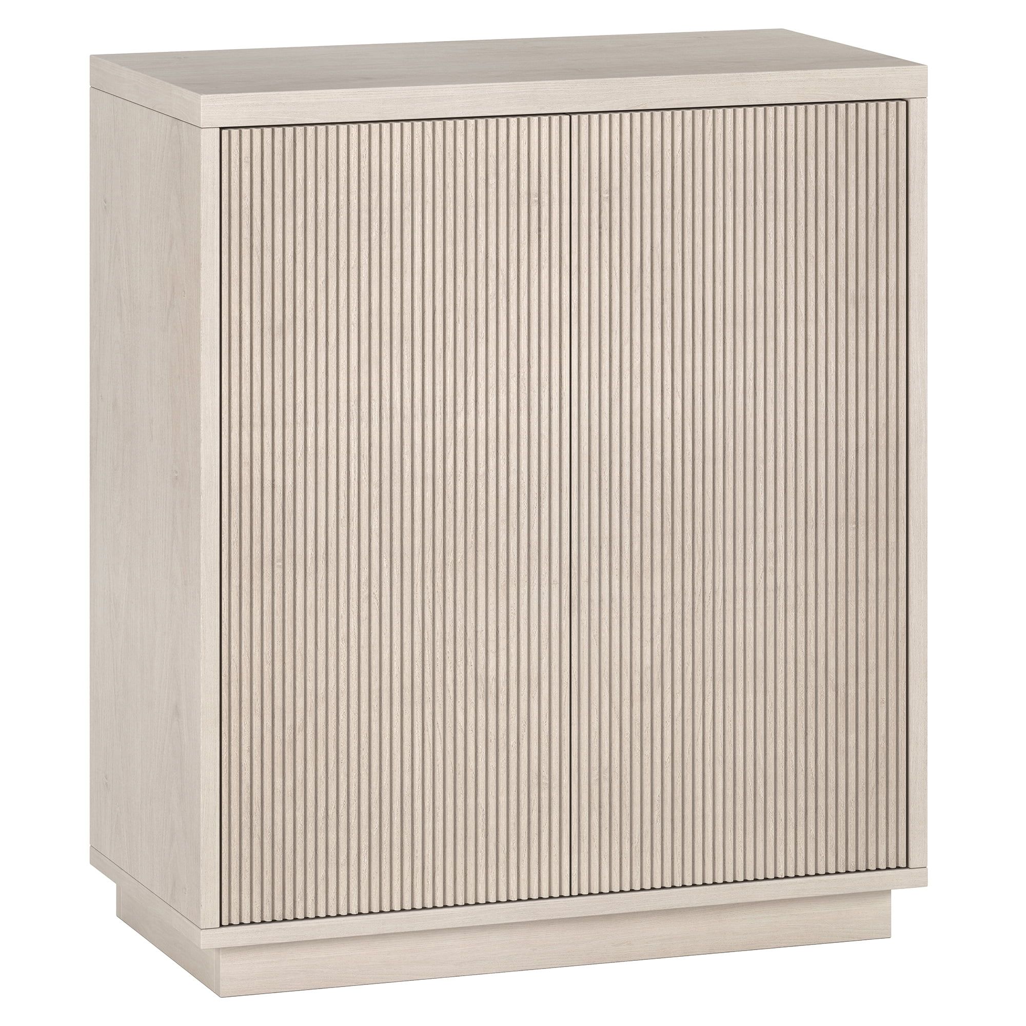 Alder White 28" Modern Ridged Accent Cabinet