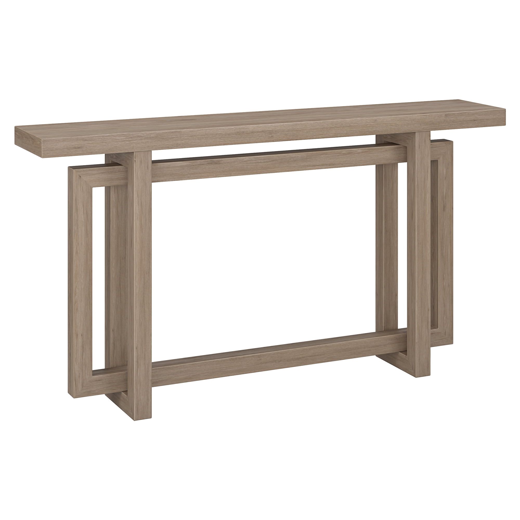 Antiqued Gray Oak MDF Hallway Table with Storage