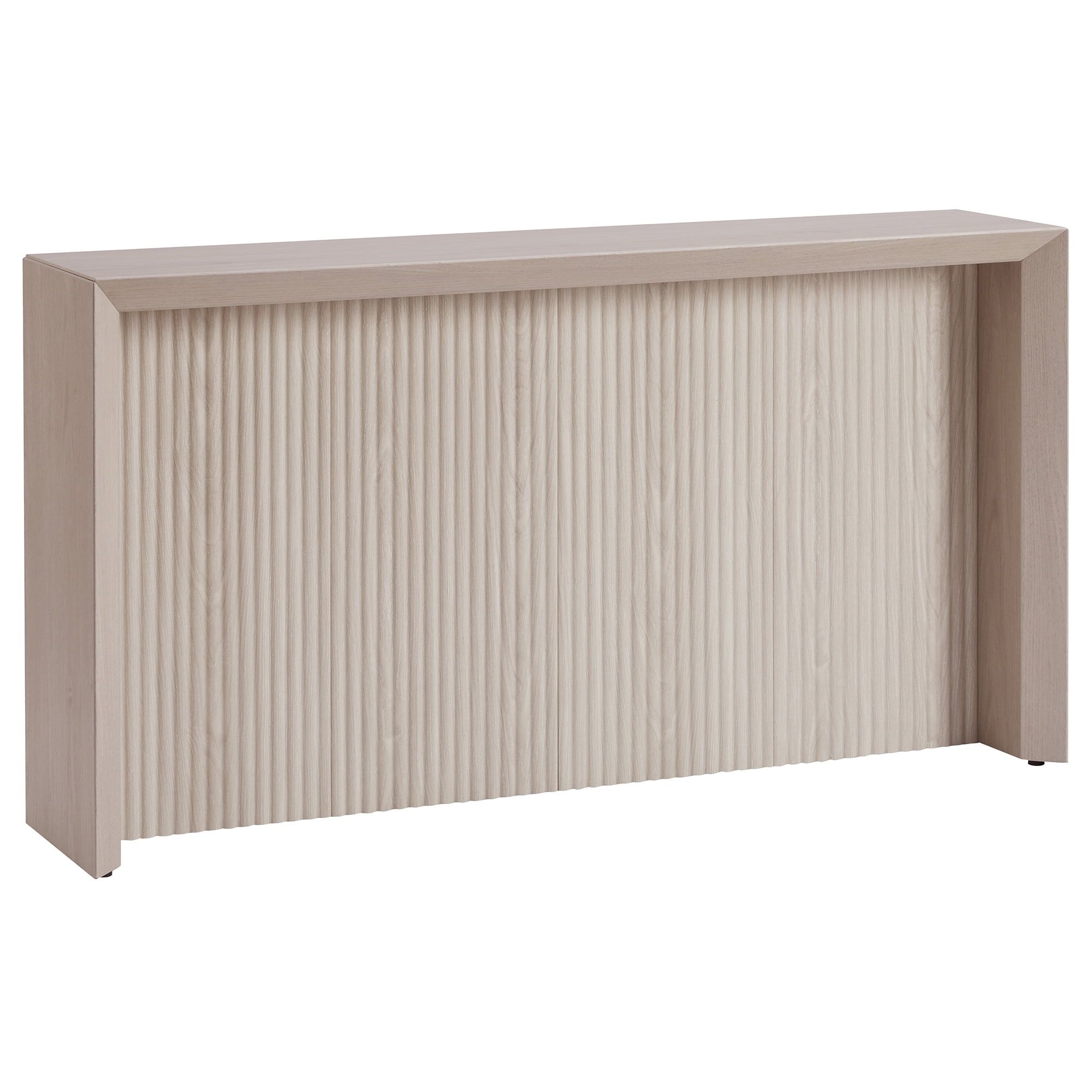 Alder White Ridged Hallway Table with Storage