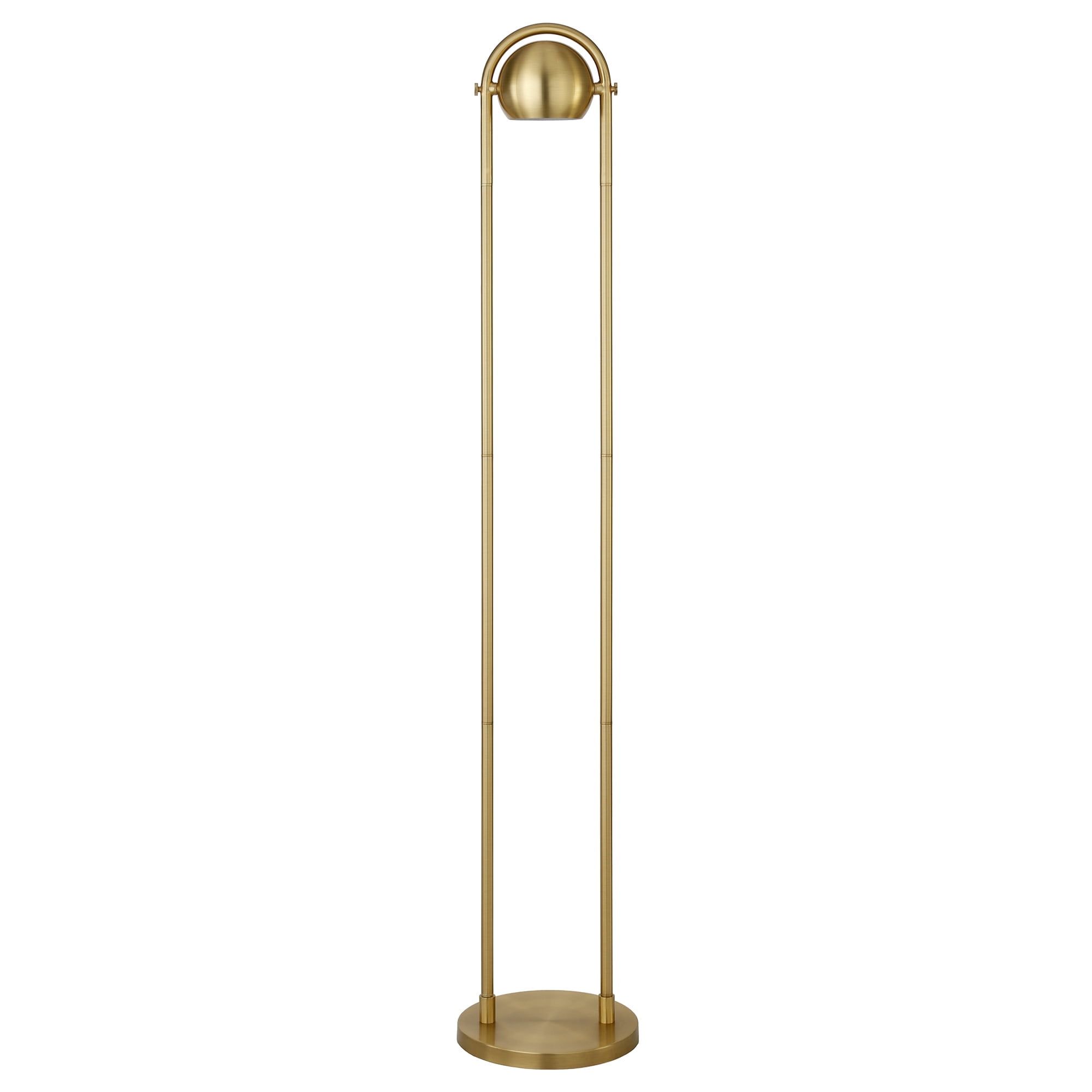 Delgado Adjustable 64" Brushed Brass Floor Lamp with Tilting Shade