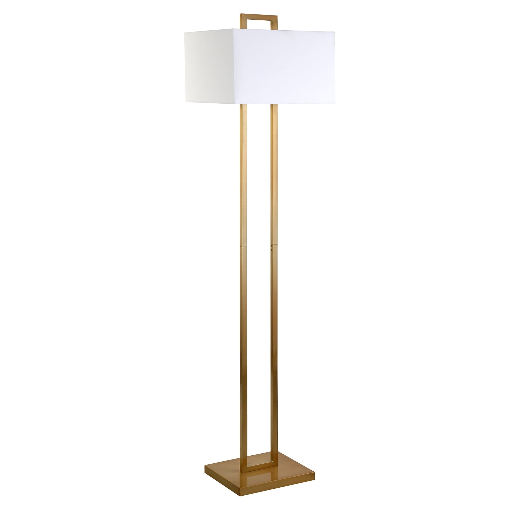 Arcadian 68" Brass Floor Lamp with Rectangular Shade