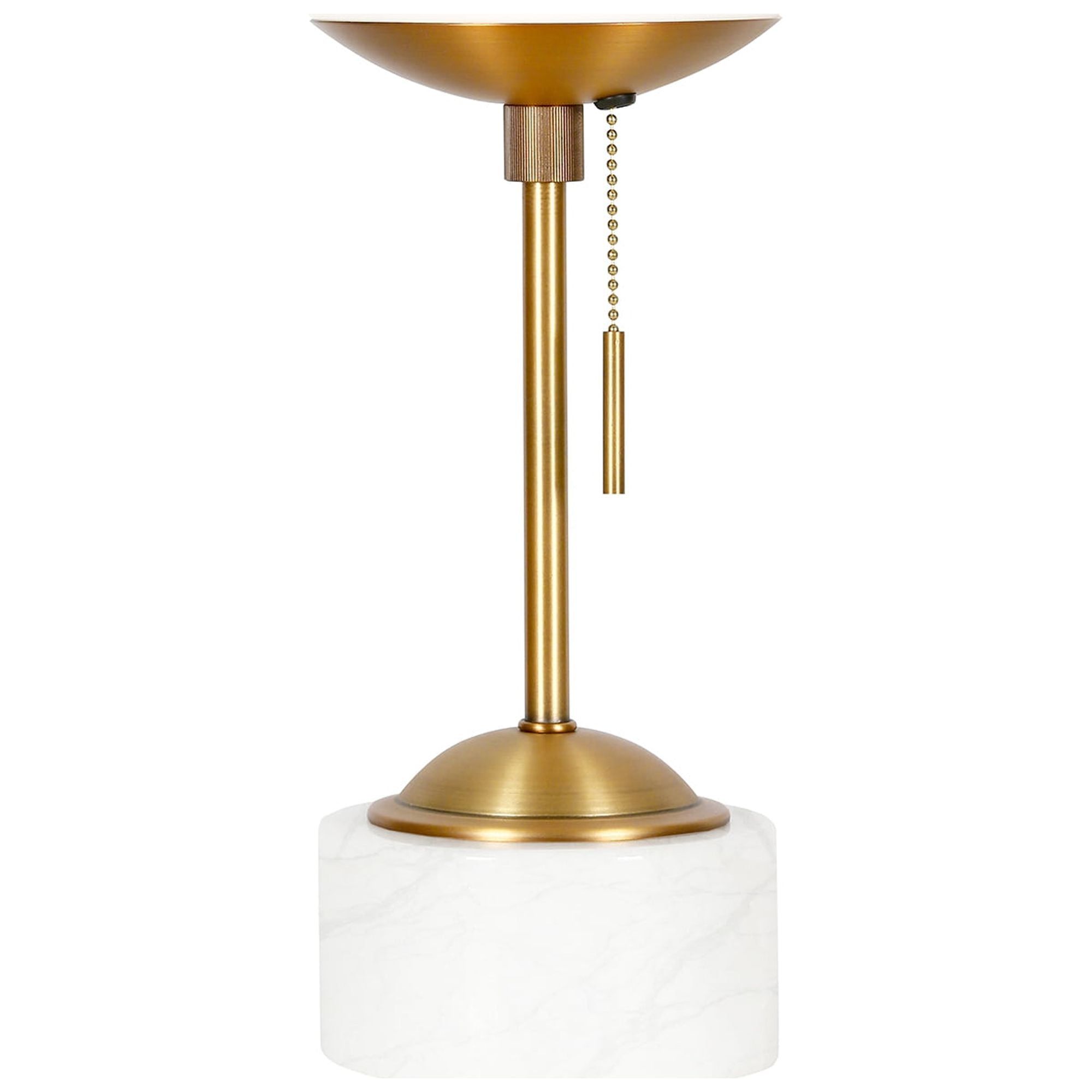 18" Gold and White Marble Globe Table Lamp