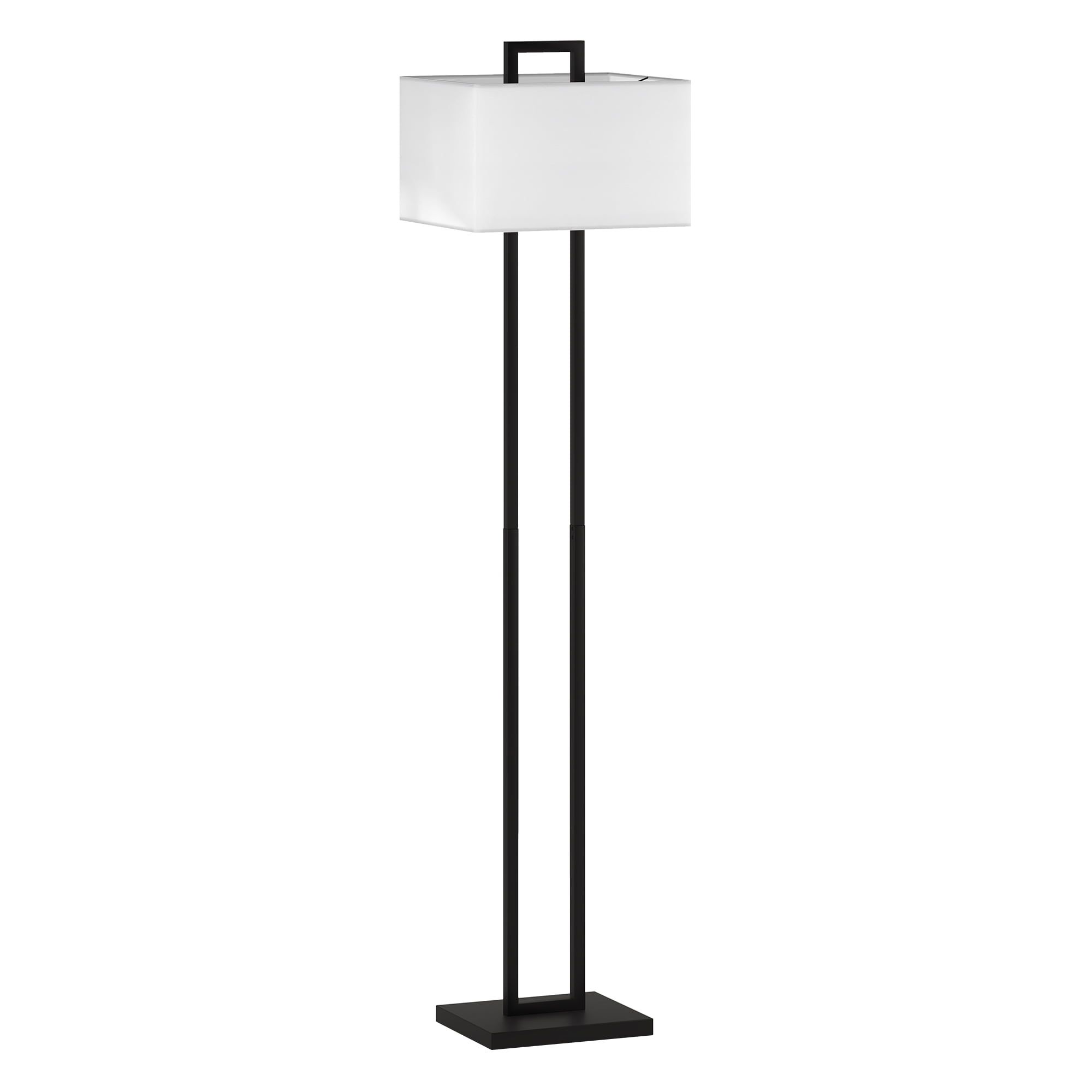 Adair 68" White Linen Shade Modern Arc Floor Lamp with Voice Assistant Compatibility