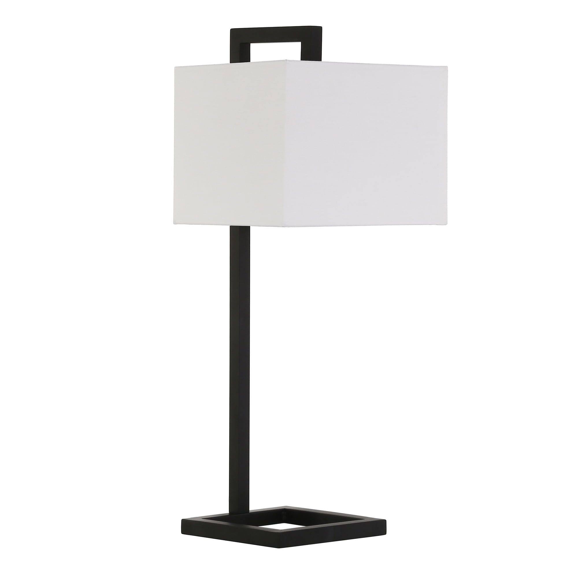 Grayson 26" Voice-Controlled Modern Table Lamp in Blackened Bronze with Linen Shade