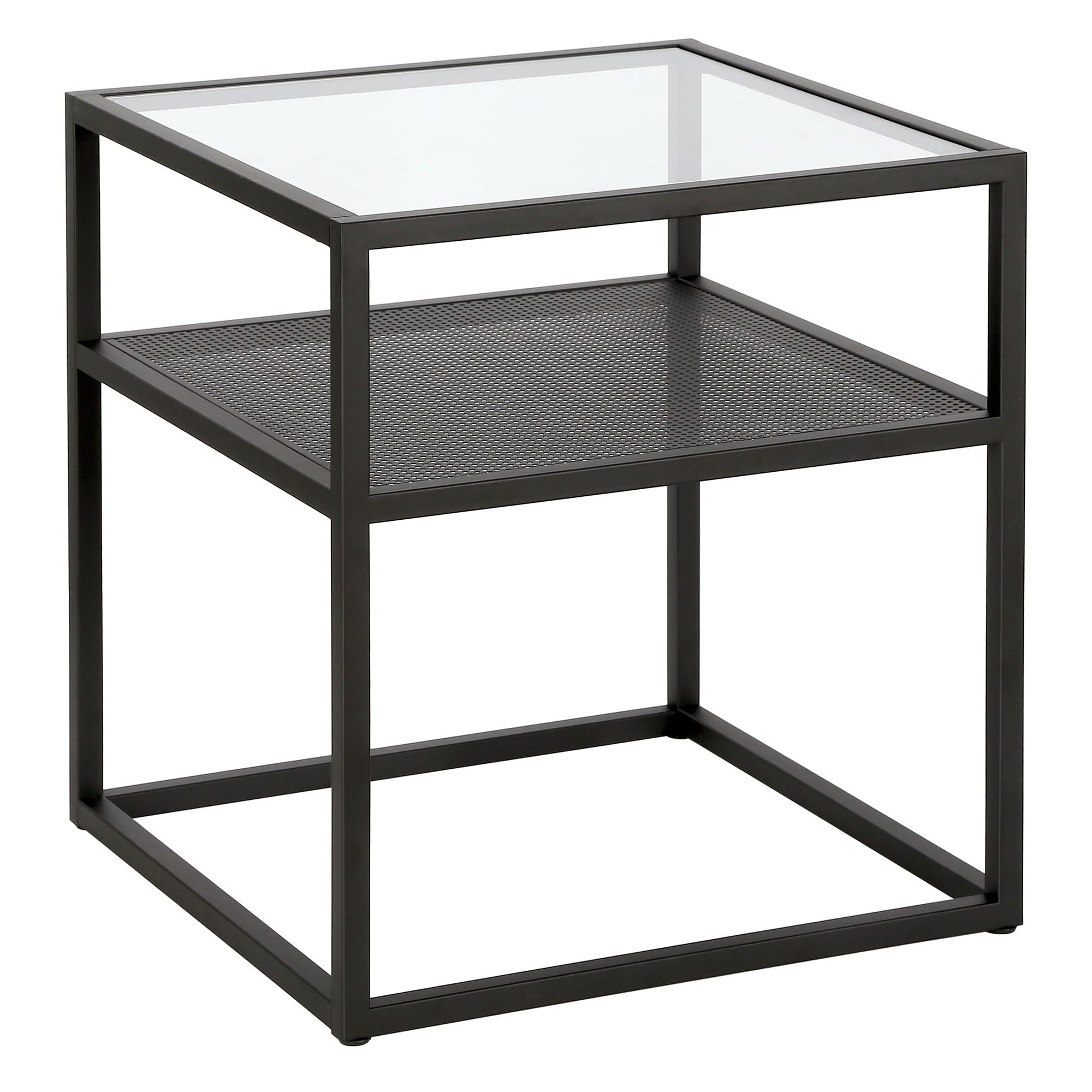 Nellie 20'' Blackened Bronze Metal and Glass Side Table