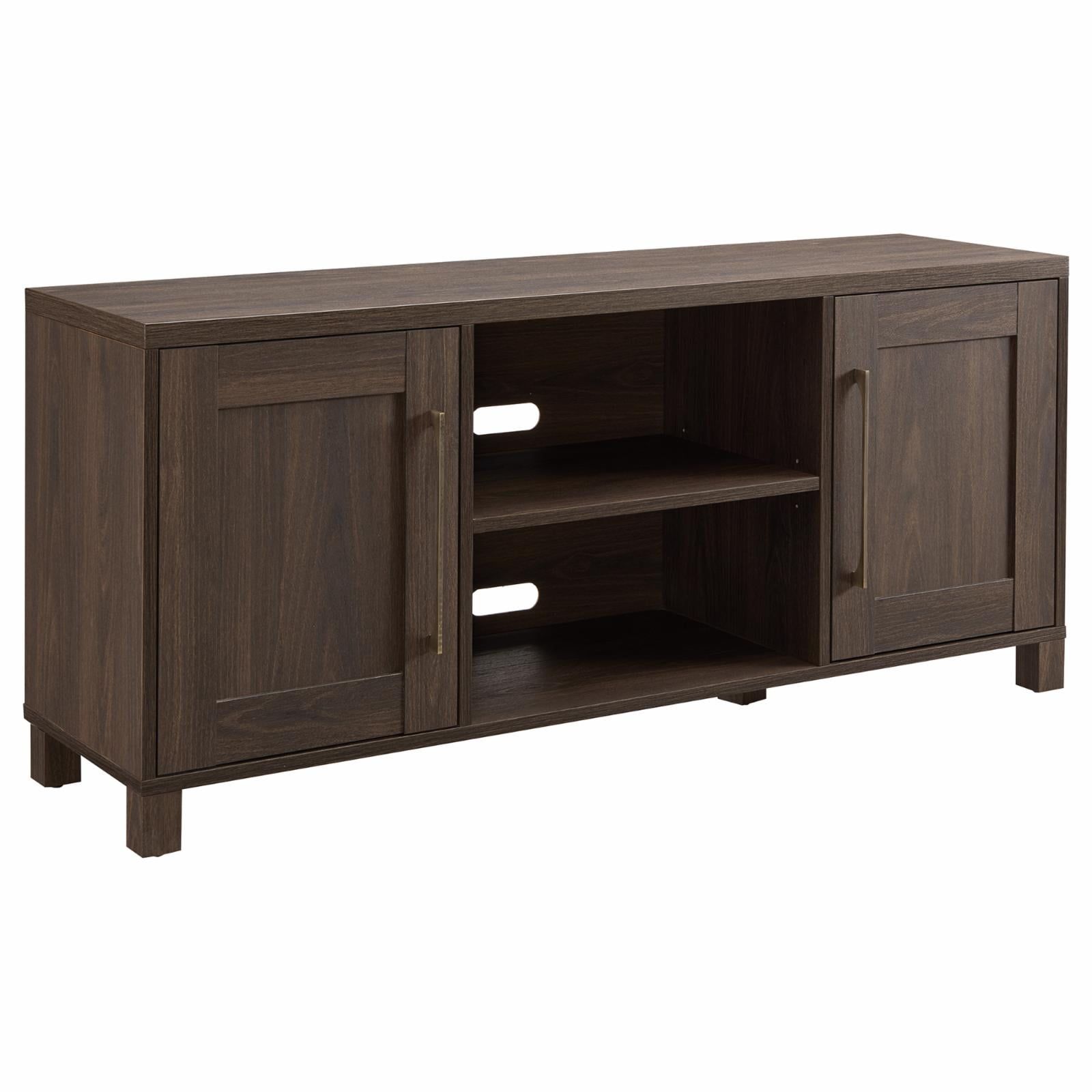 Alder Brown Modern MDF TV Stand with Cabinets