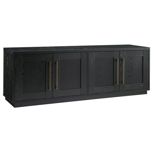 Tillman 68'' Black Grain Transitional TV Stand with Brass Hardware