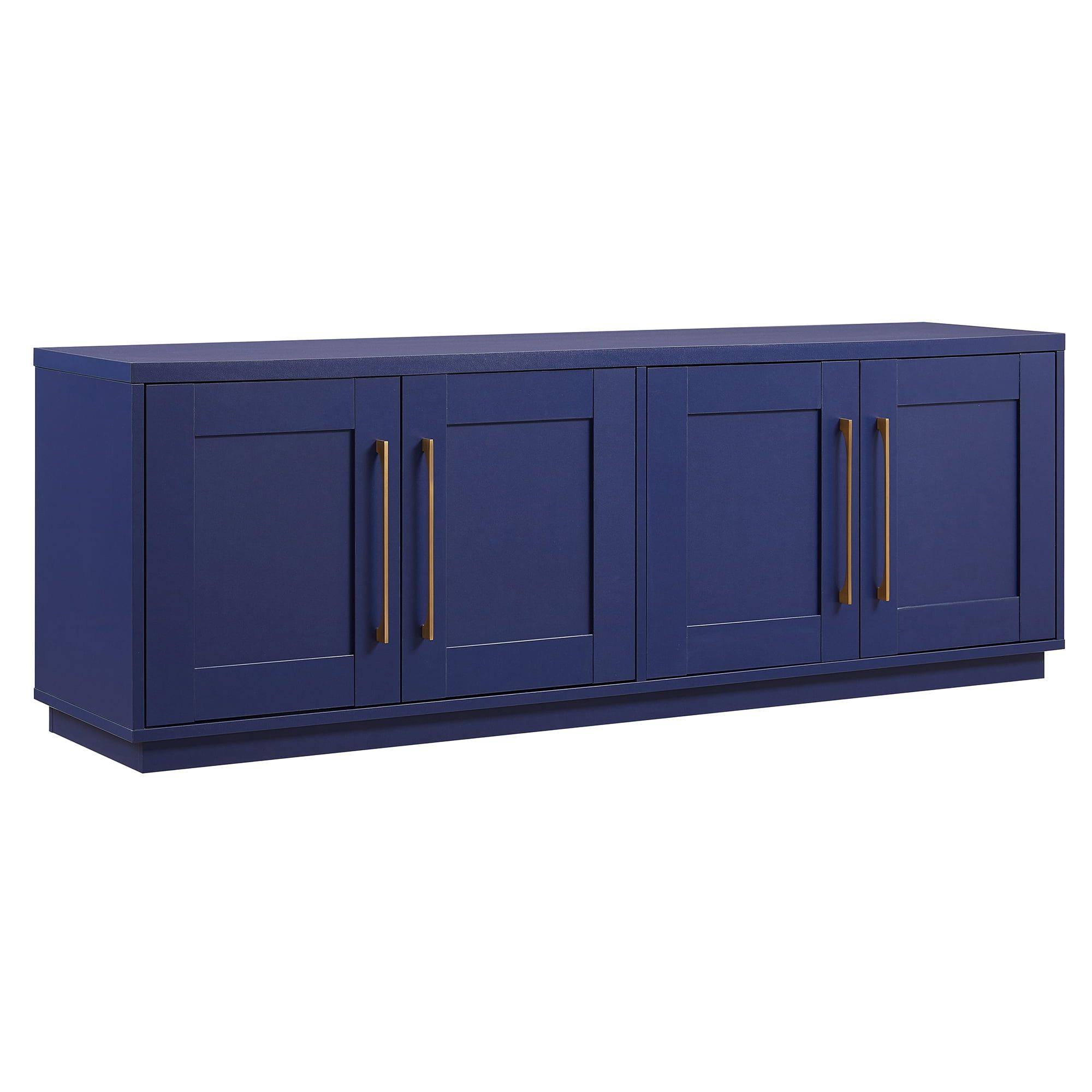 Tillman Dark Blue MDF TV Stand with Brass Hardware