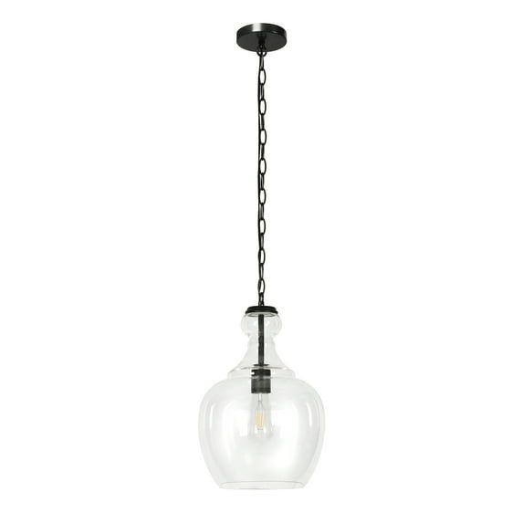 Coastal Beach Cottage 11" Brass and Clear Glass Pendant Light