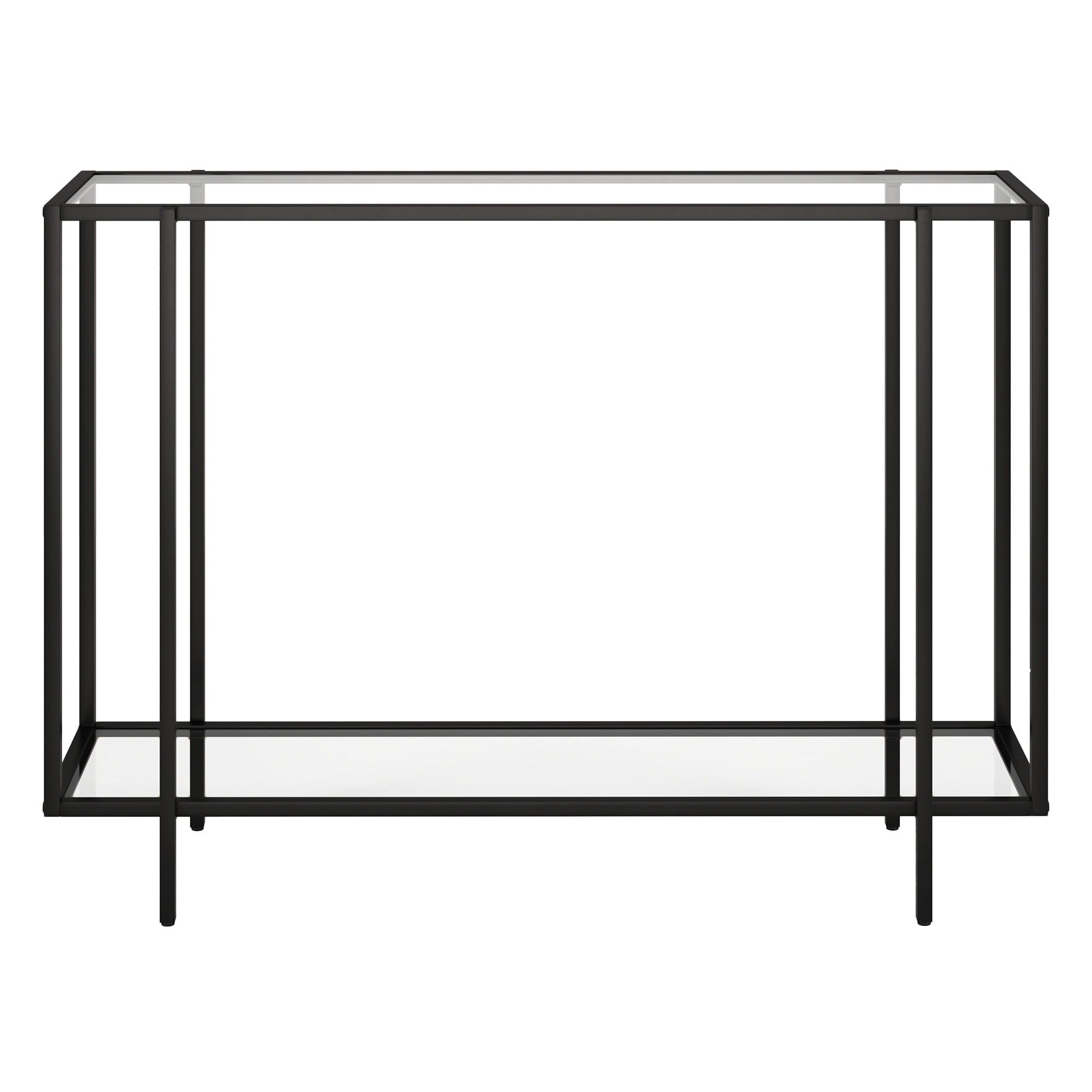 Blackened Bronze 42" Console Table with Glass Shelf