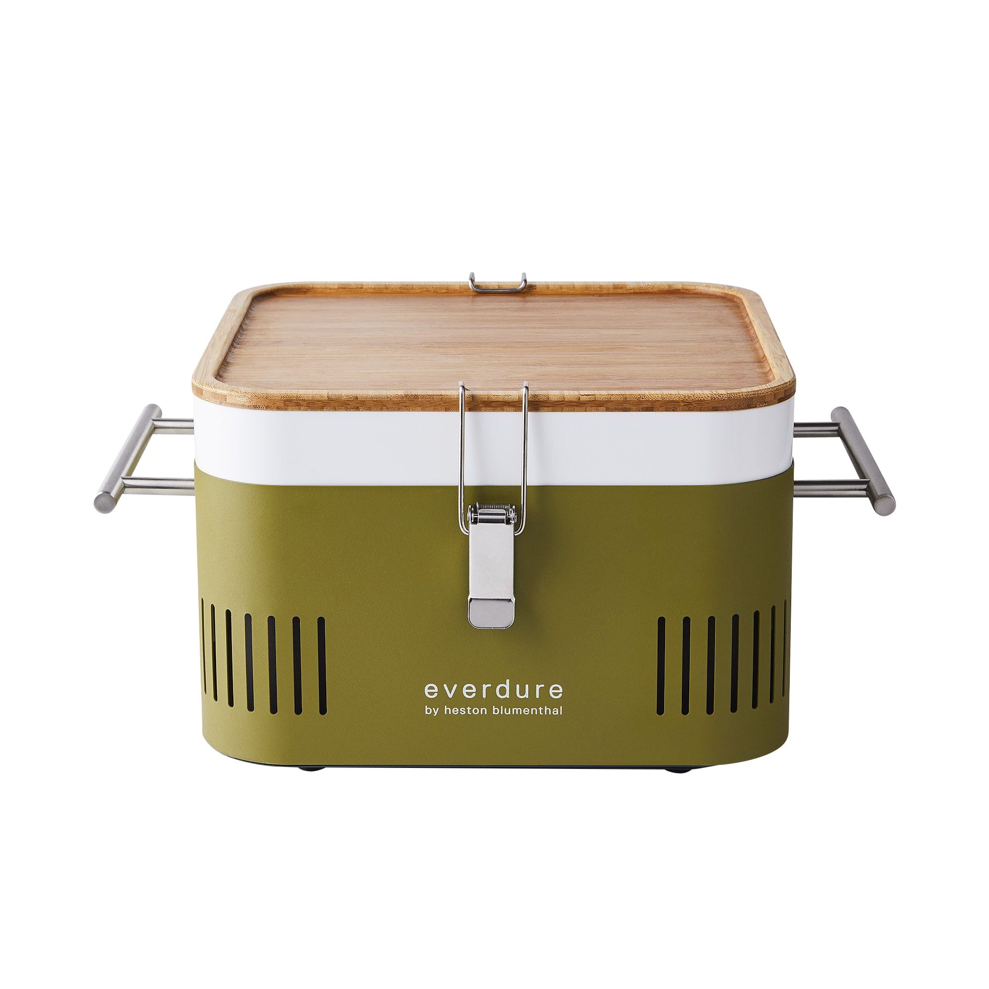 Everdure Cube Khaki Charcoal Grill with Bamboo Board