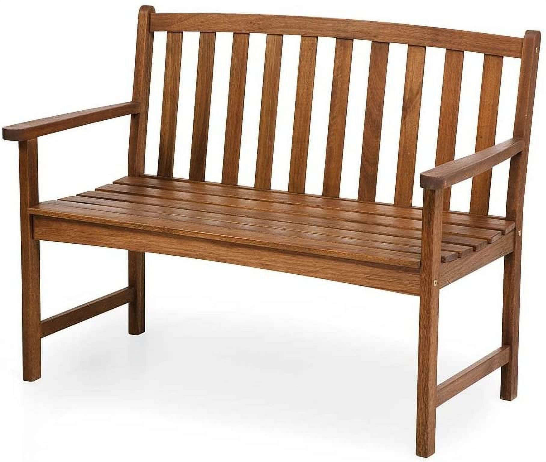 Lancaster Natural Eucalyptus Wood Outdoor Bench - 27.3" x 46.4"