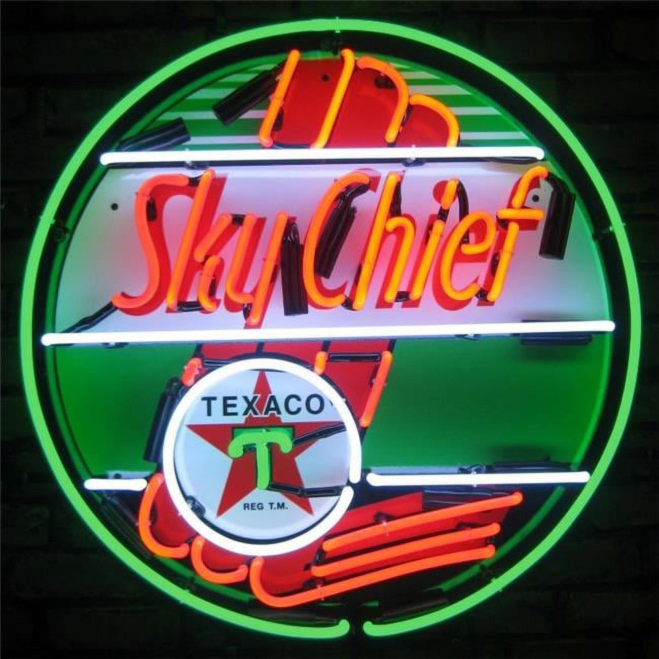 Texaco Sky Chief 24'' Neon Garage Sign with ABS Backing